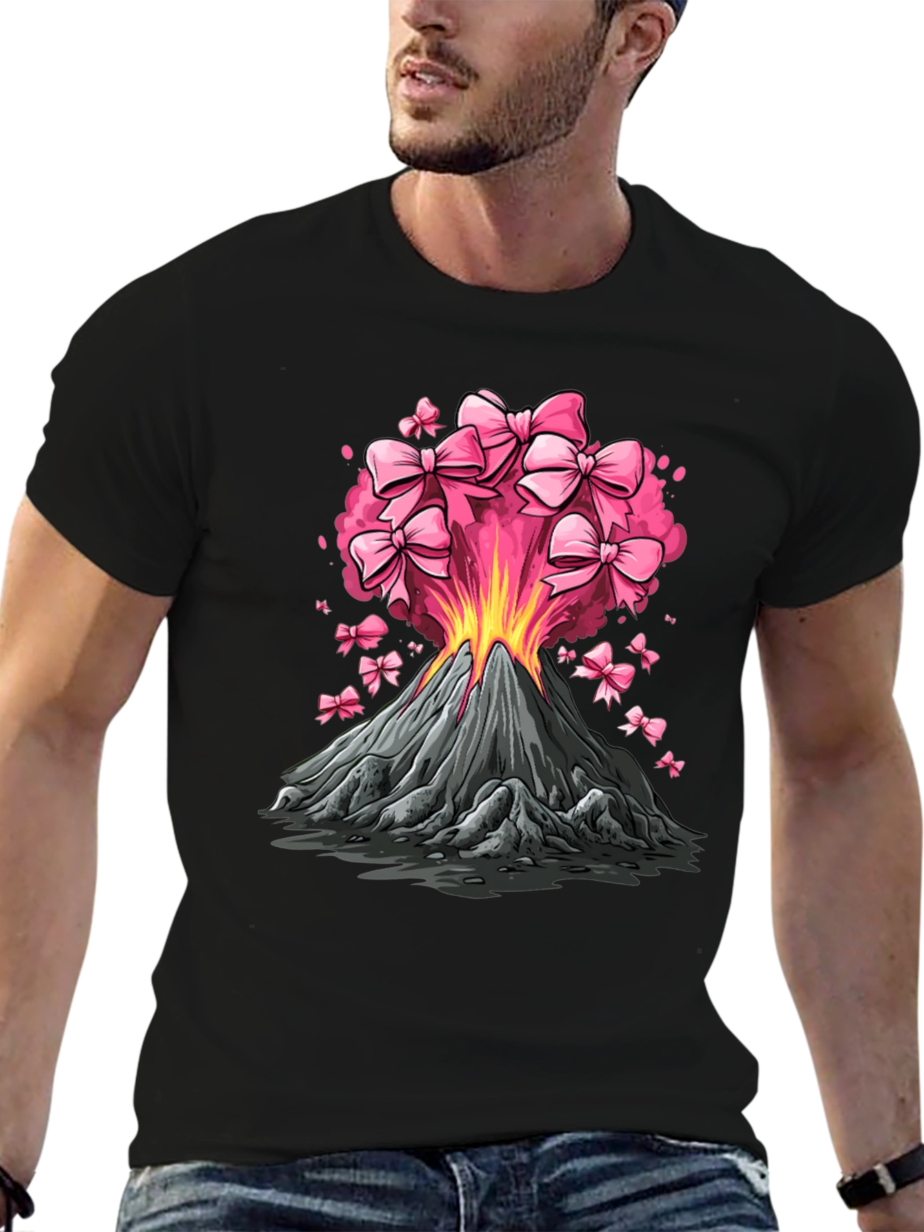 Volcano Pink Bow Eruption Graphic Tee