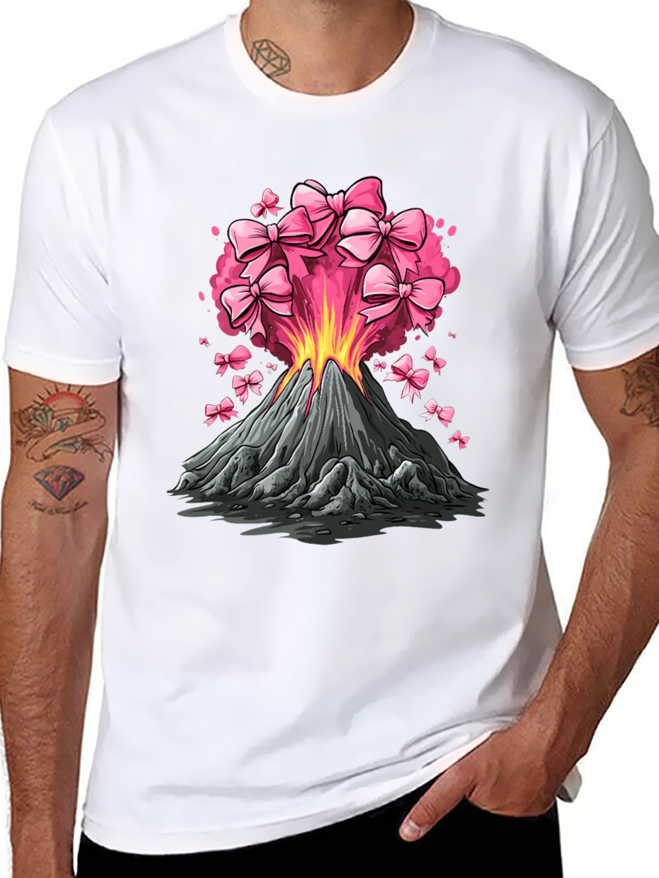 Volcano Pink Bow Eruption Graphic Tee