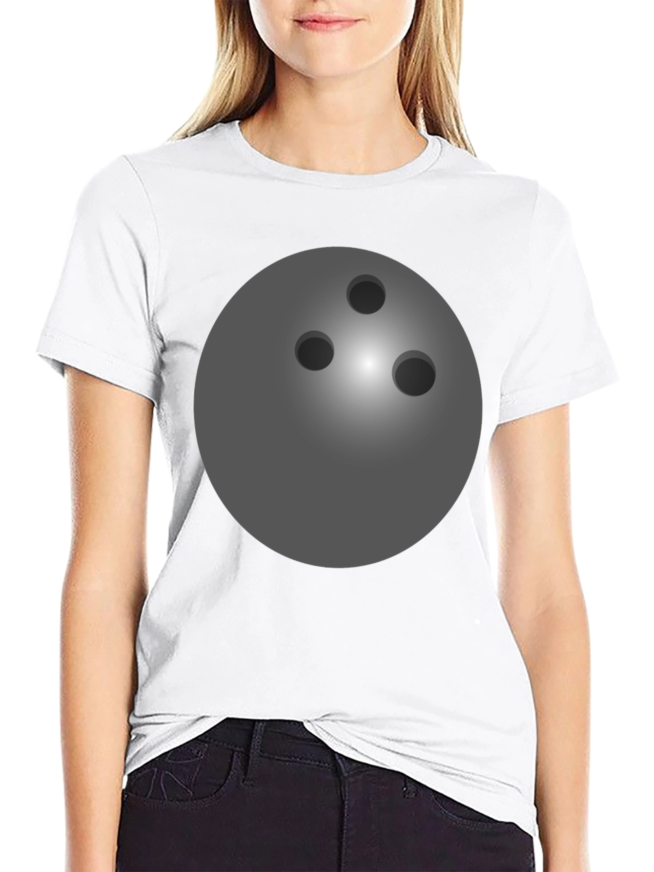 Bowling Ball Graphic Tee - Black Cotton T-Shirt