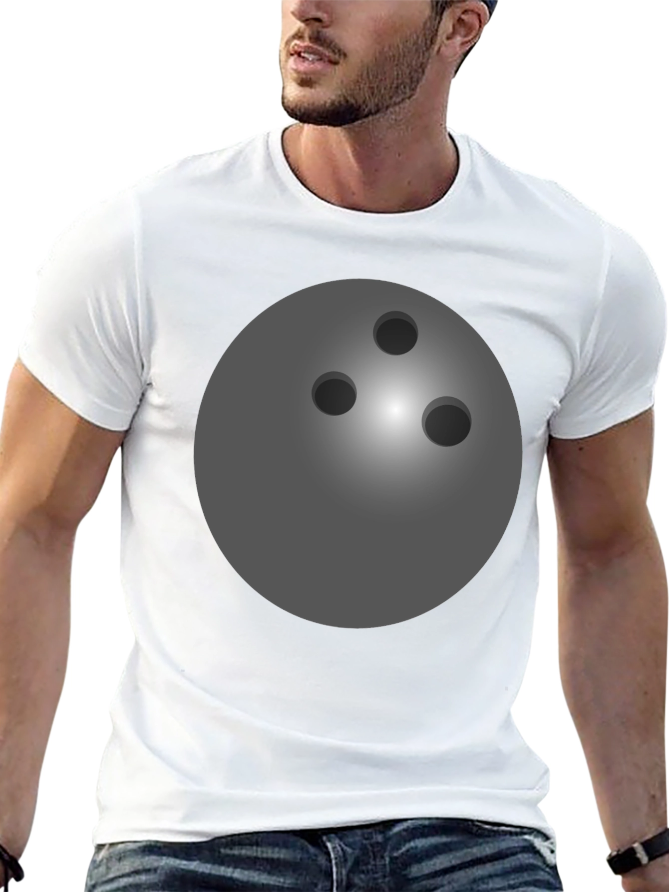 Bowling Ball Graphic Tee - Black Cotton T-Shirt