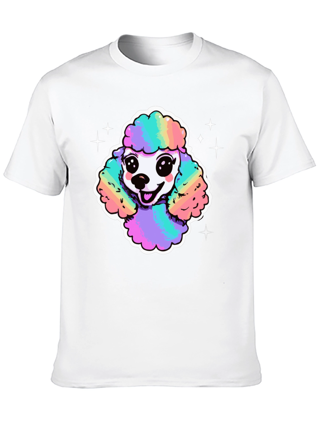 Rainbow Poodle Graphic T-Shirt