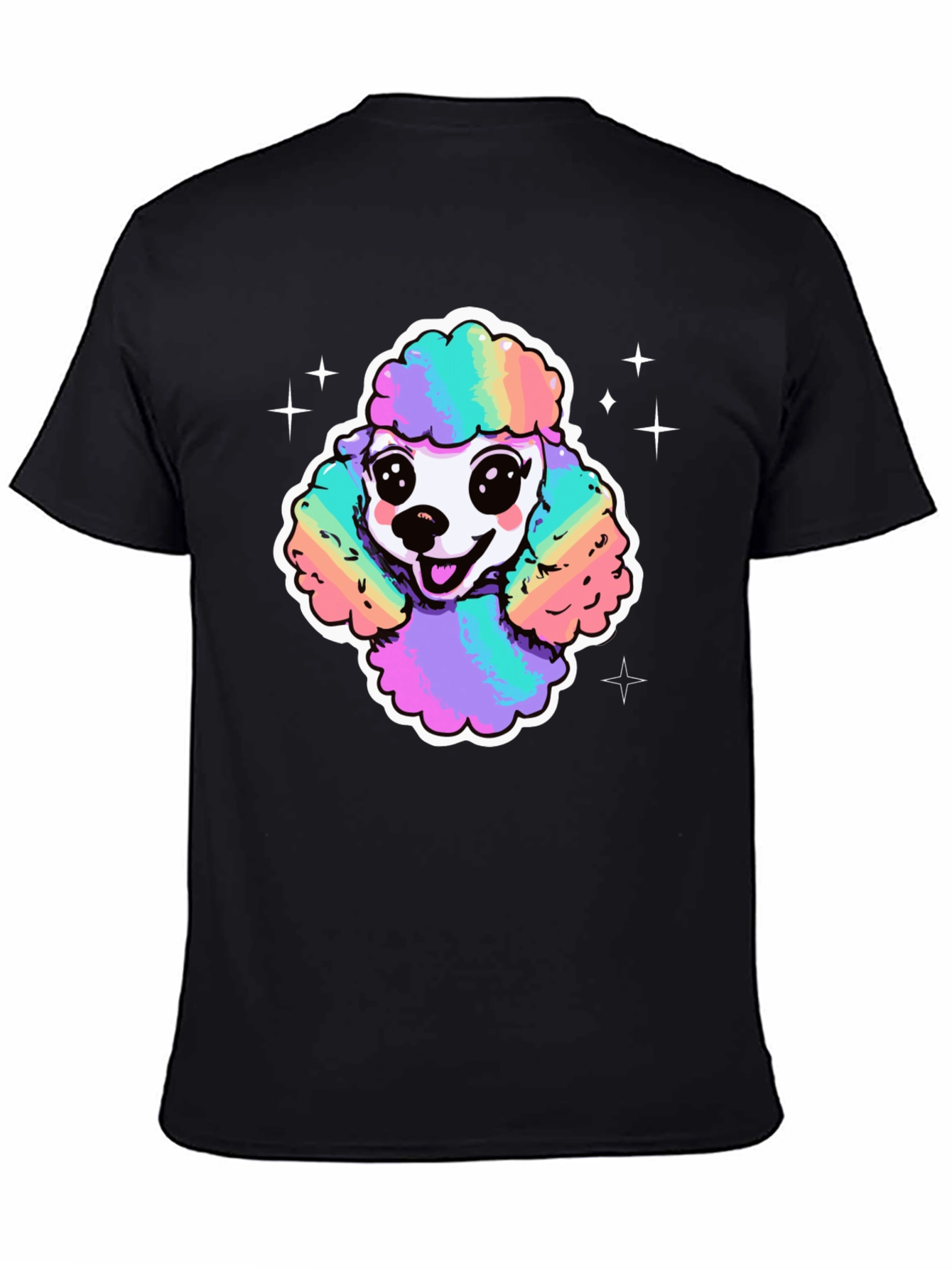 Rainbow Poodle Graphic T-Shirt
