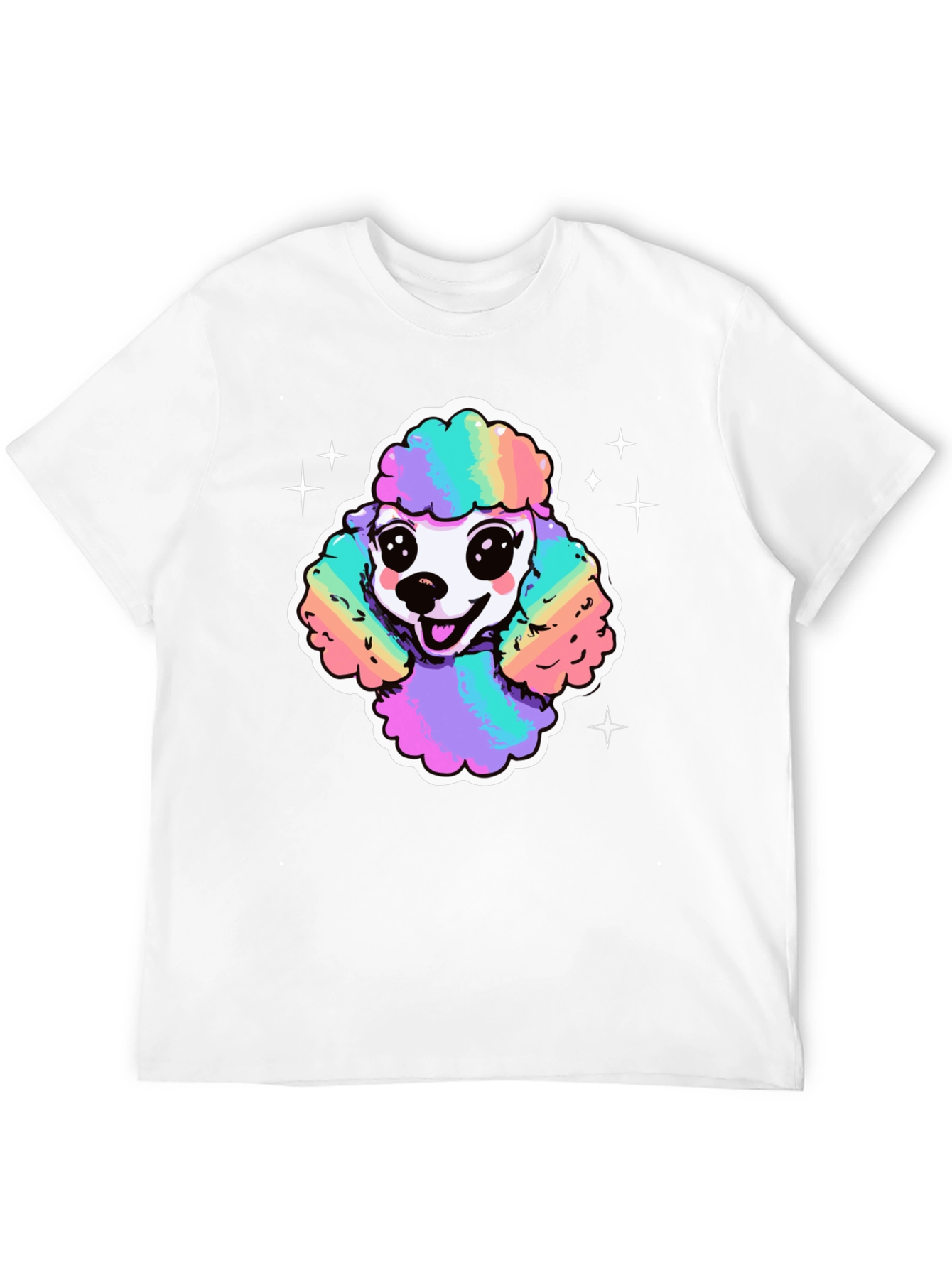 Rainbow Poodle Graphic T-Shirt