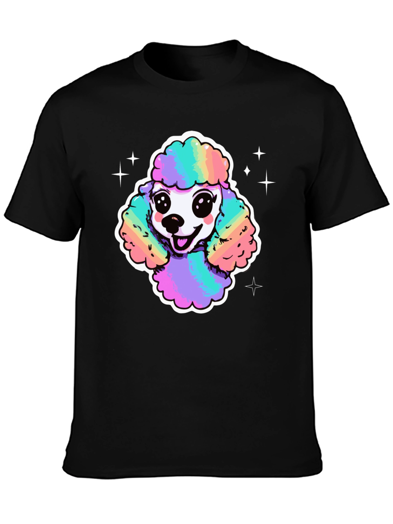 Rainbow Poodle Graphic T-Shirt