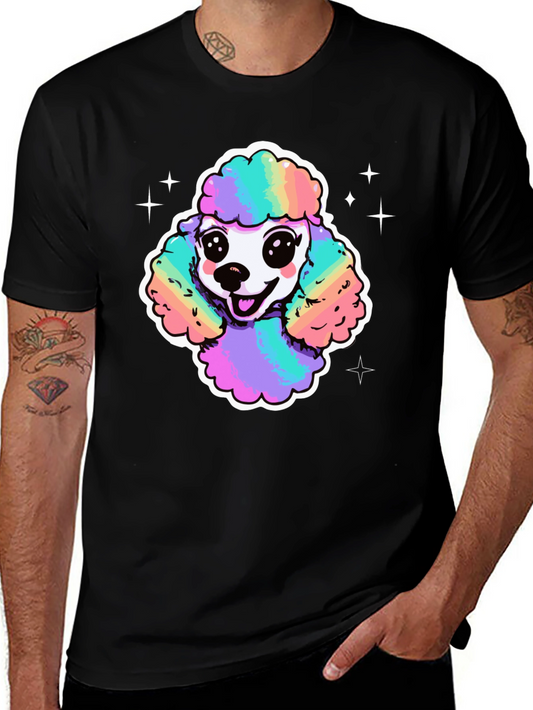 Rainbow Poodle Graphic T-Shirt