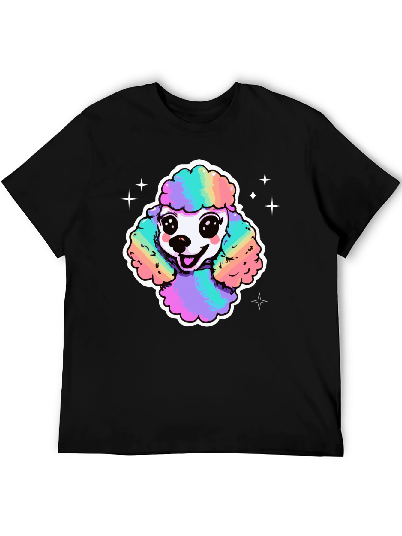 Rainbow Poodle Graphic T-Shirt