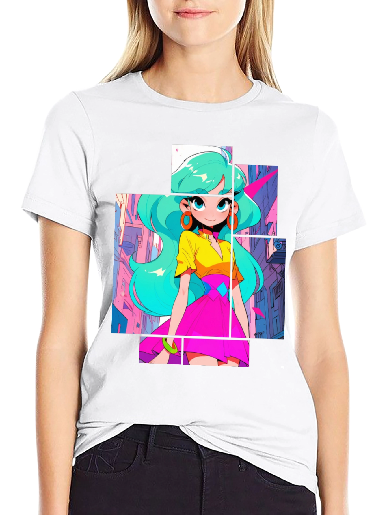 Anime Girl Graphic Tee - Cool Street Style