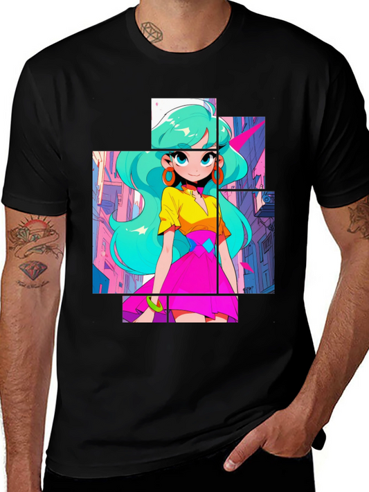 Anime Girl Graphic Tee - Cool Street Style