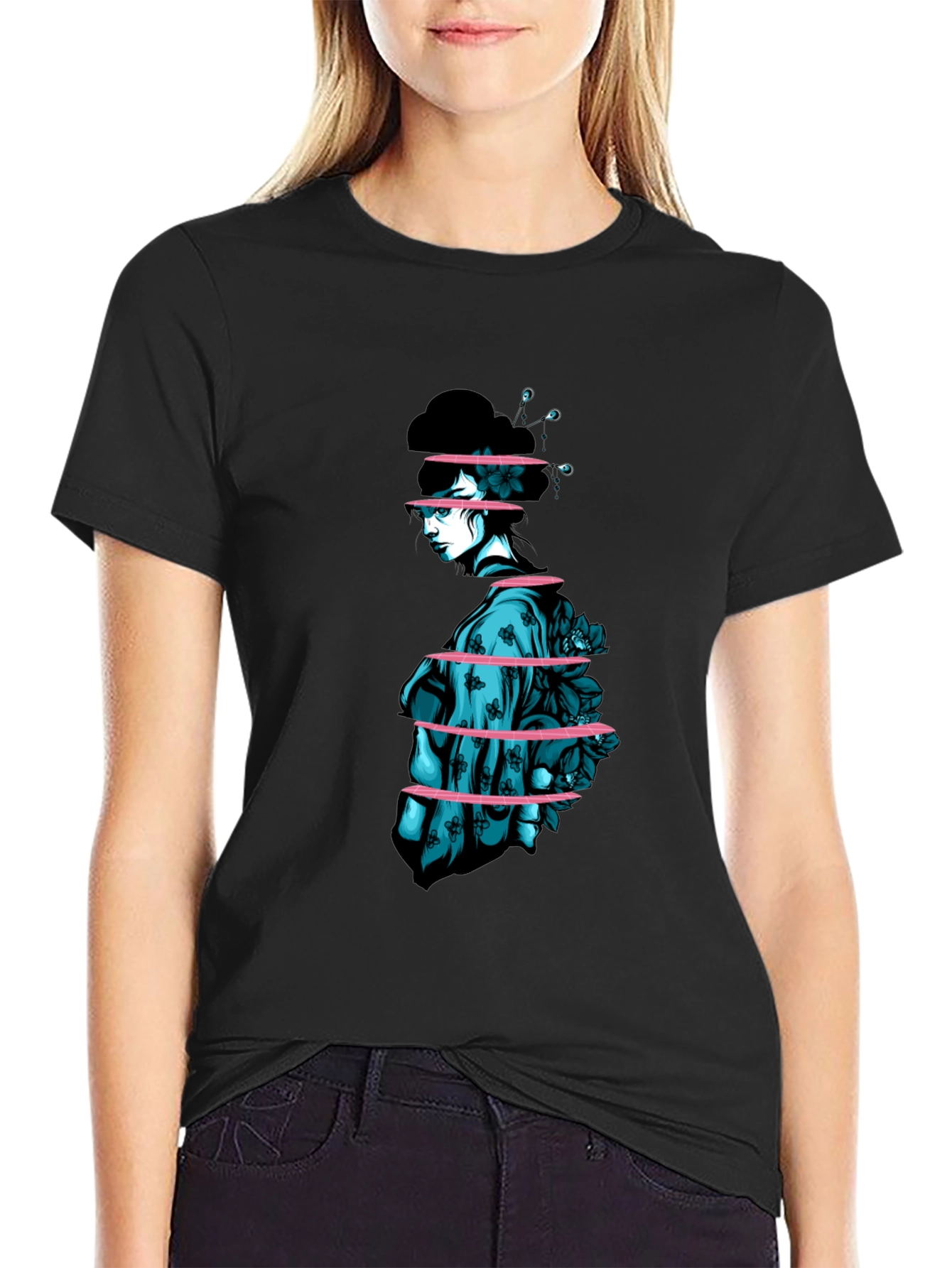 Sliced Geisha Graphic Tee - Unique Streetwear