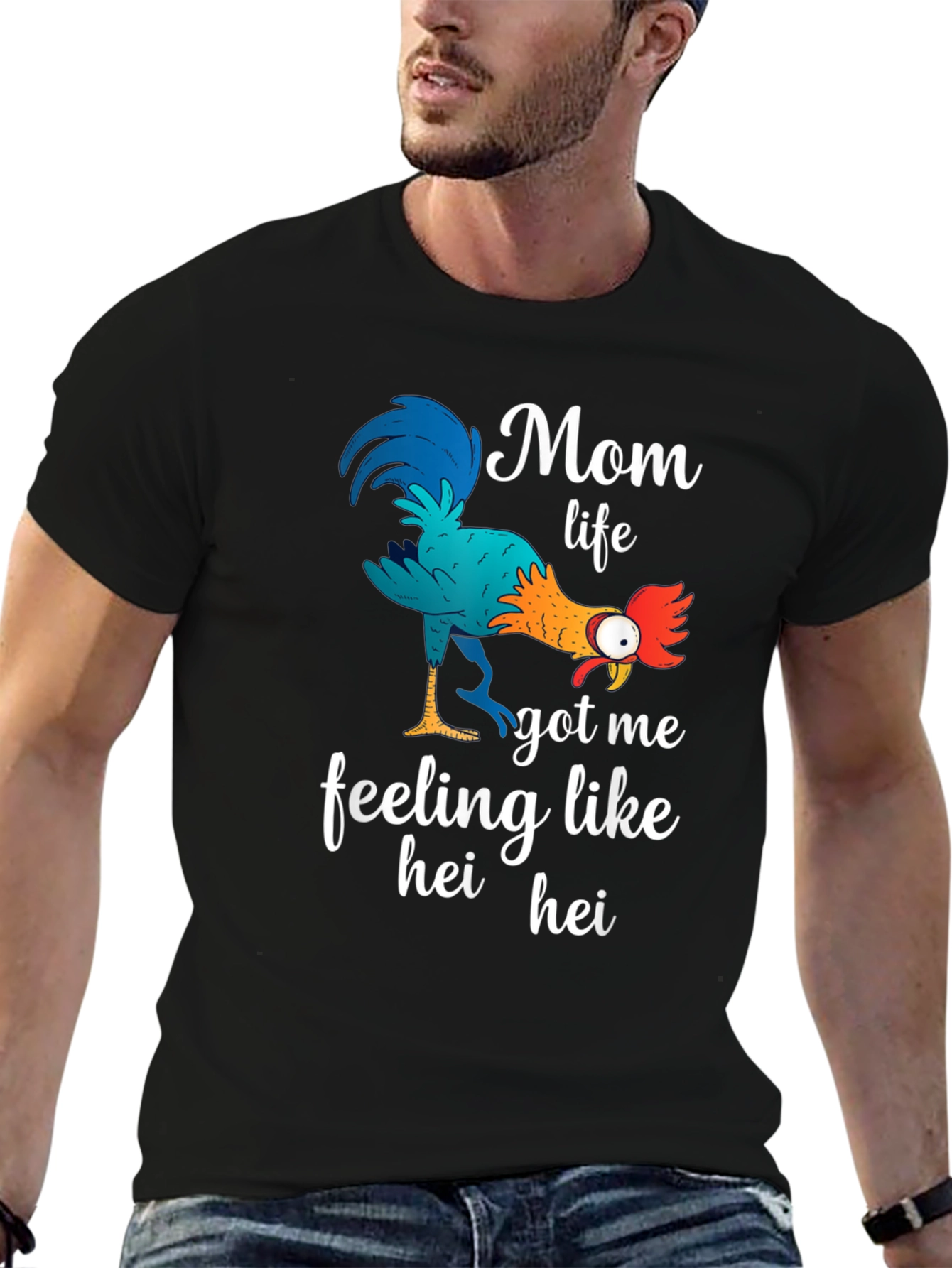 Mom Life Hei Hei T-Shirt Funny Womens Tee
