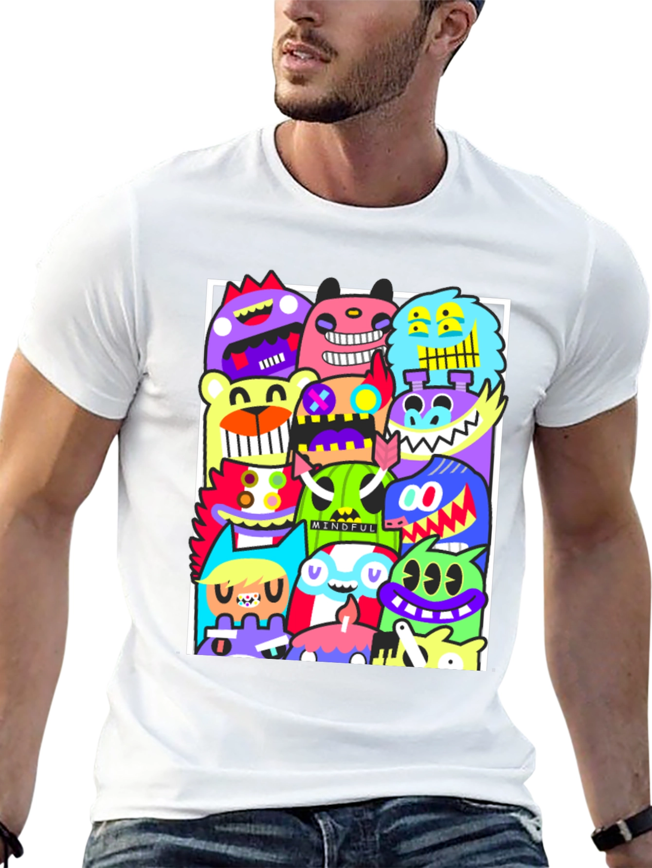 Funky Monster Graphic T-Shirt - Black