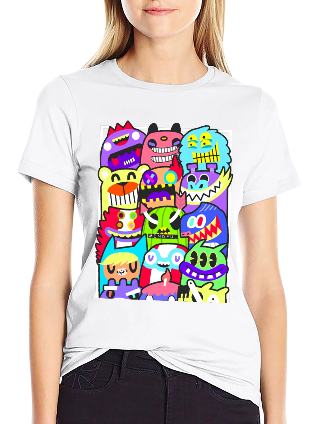 Funky Monster Graphic T-Shirt - Black