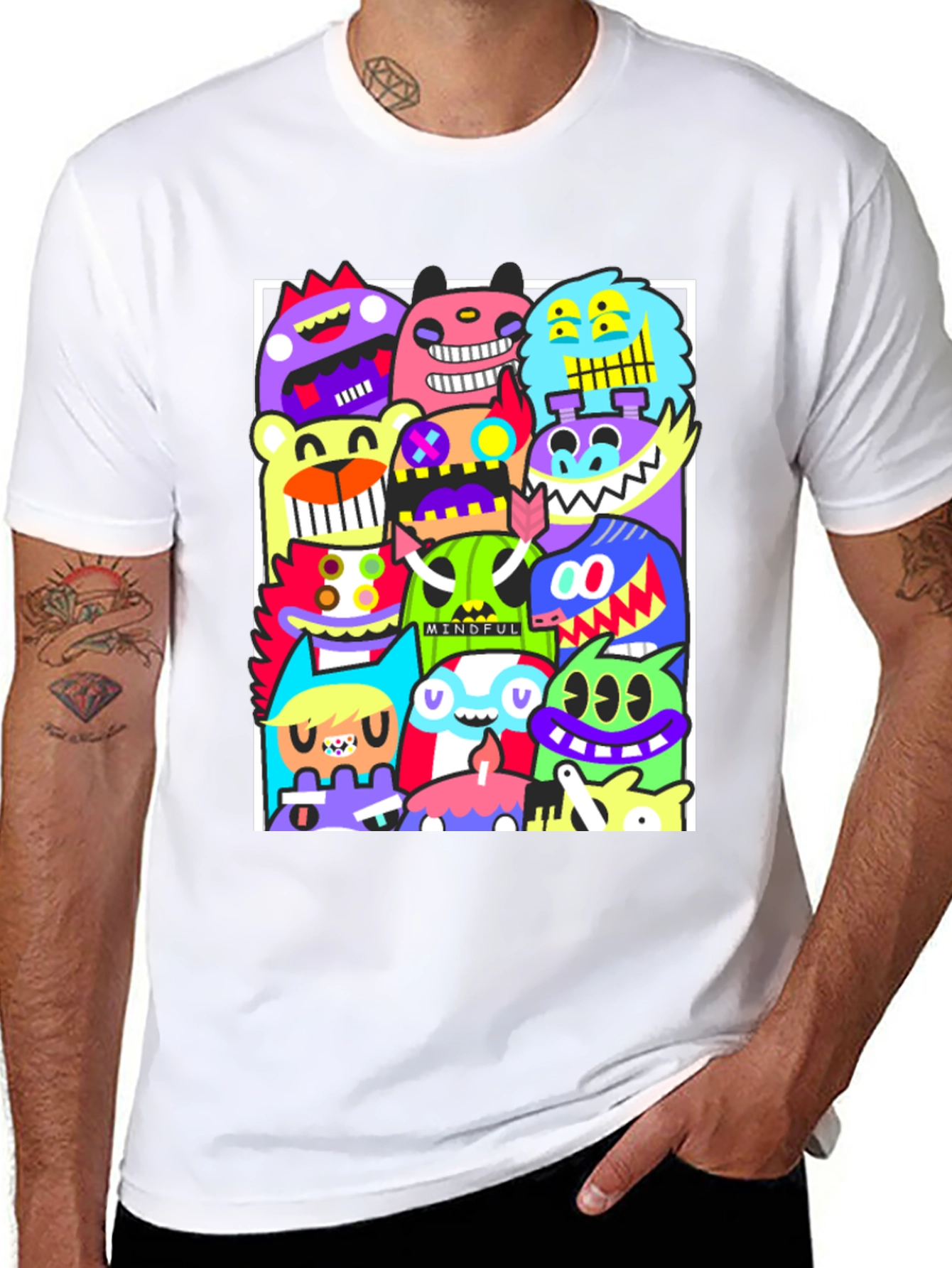 Funky Monster Graphic T-Shirt - Black