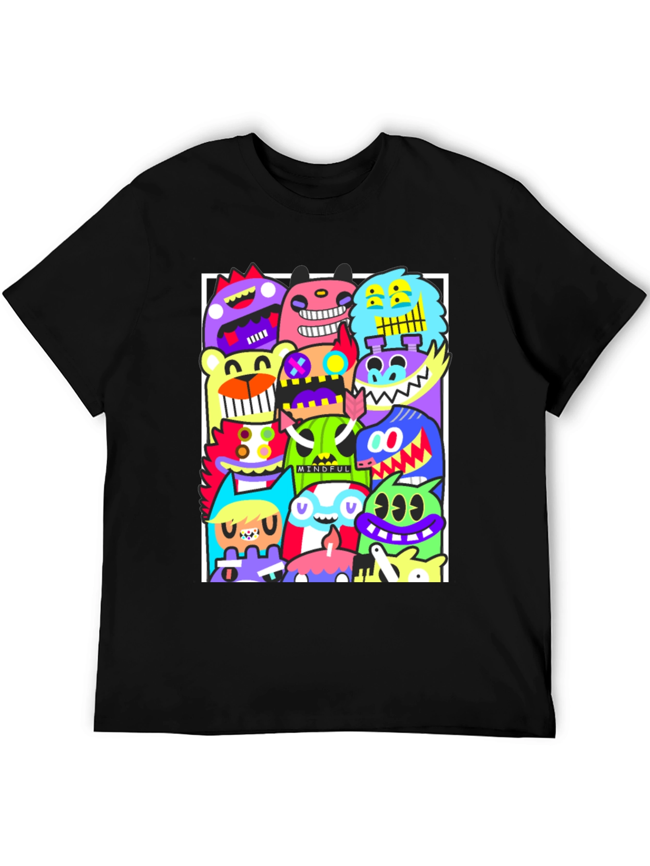 Funky Monster Graphic T-Shirt - Black