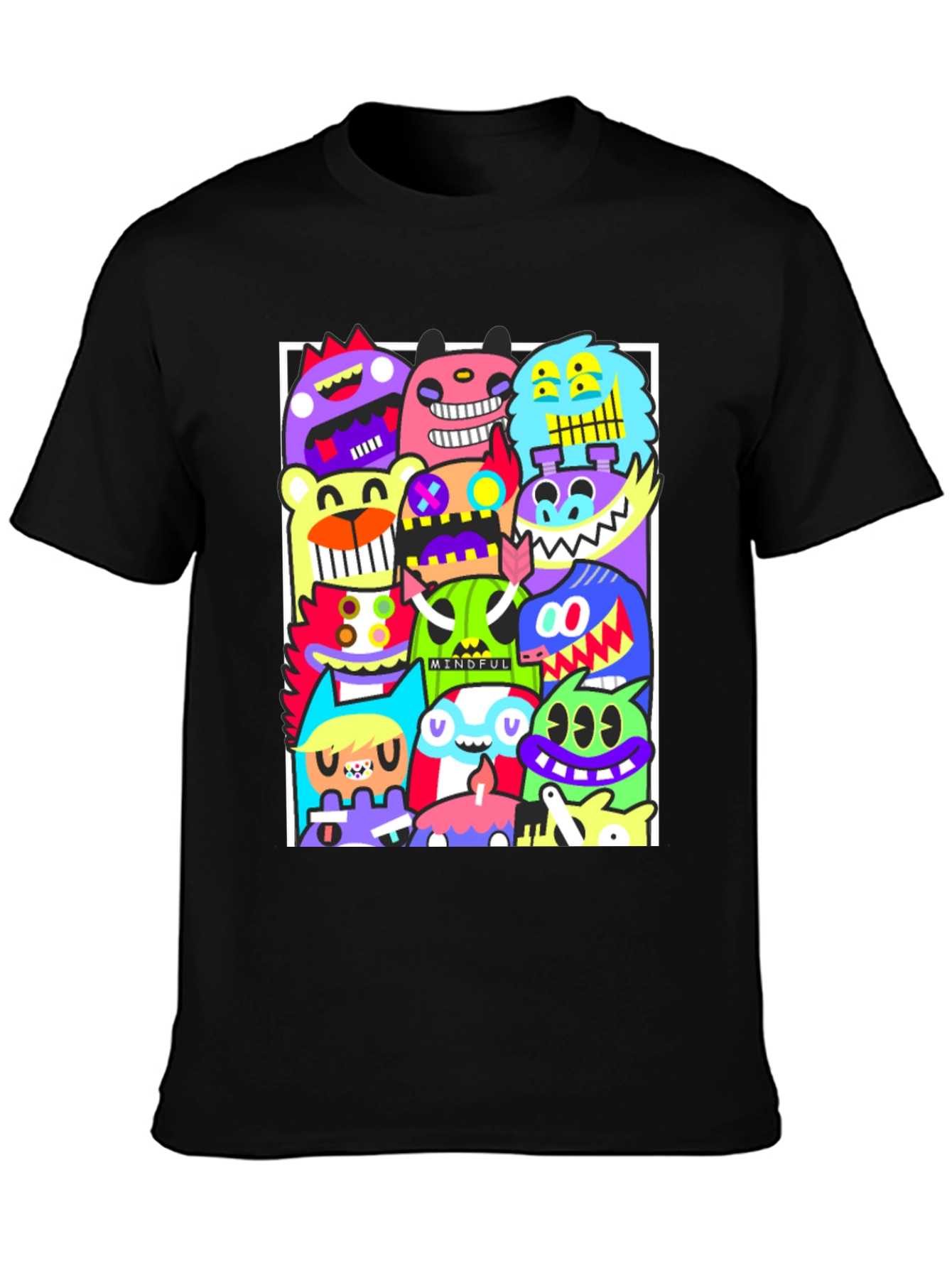 Funky Monster Graphic T-Shirt - Black