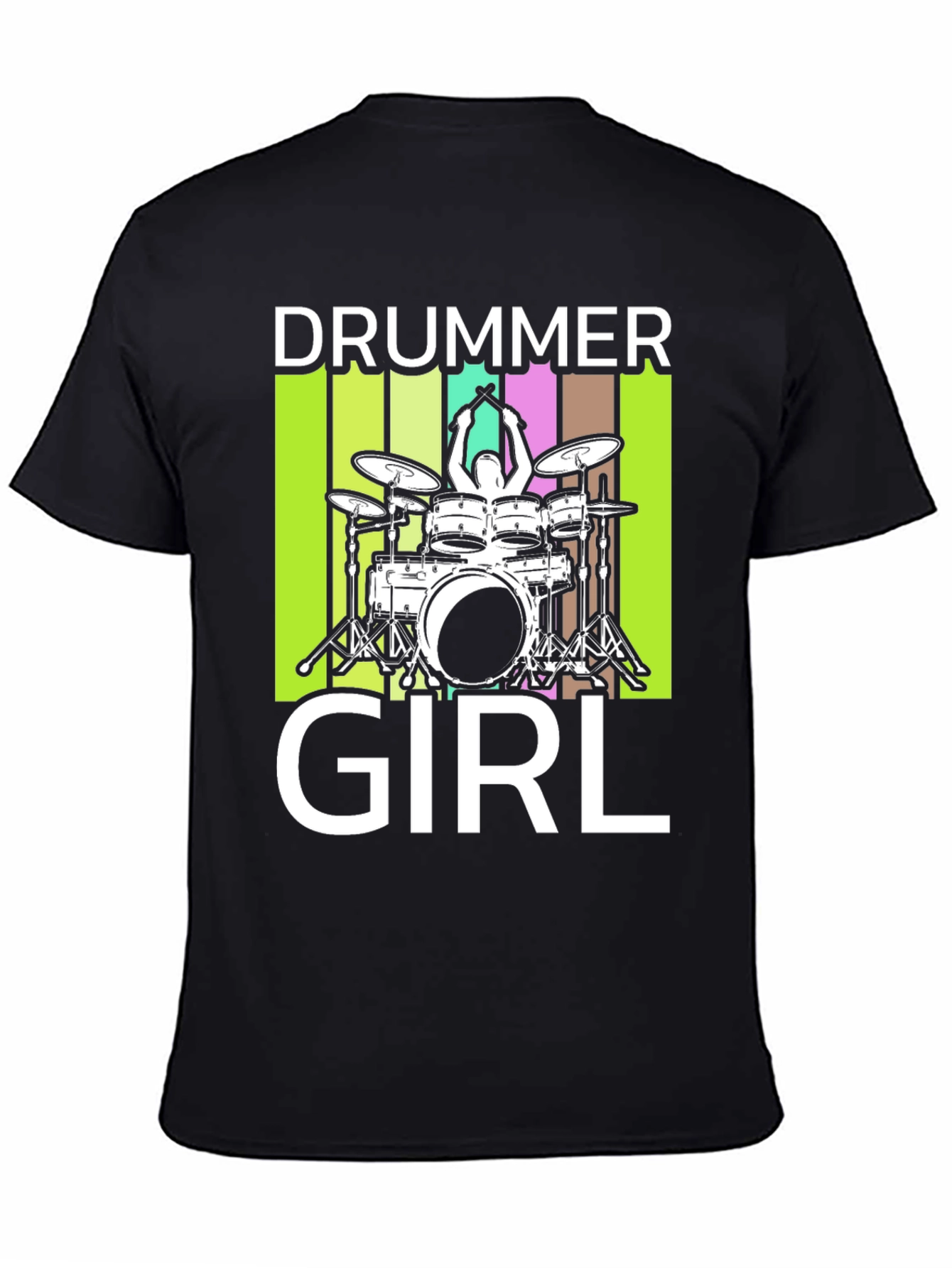 Drummer Girl Graphic Tee - Music Lovers T-Shirt