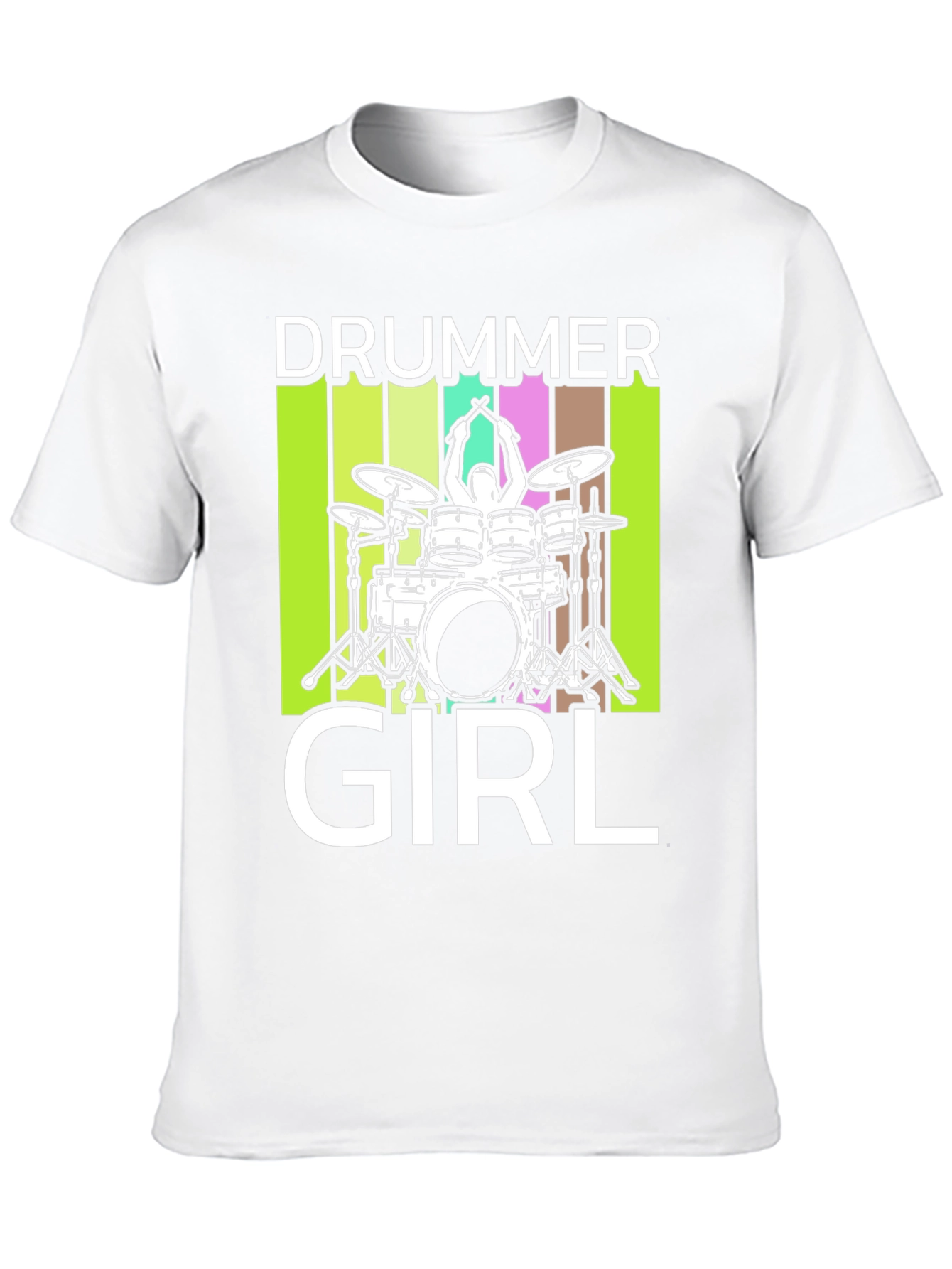 Drummer Girl Graphic Tee - Music Lovers T-Shirt