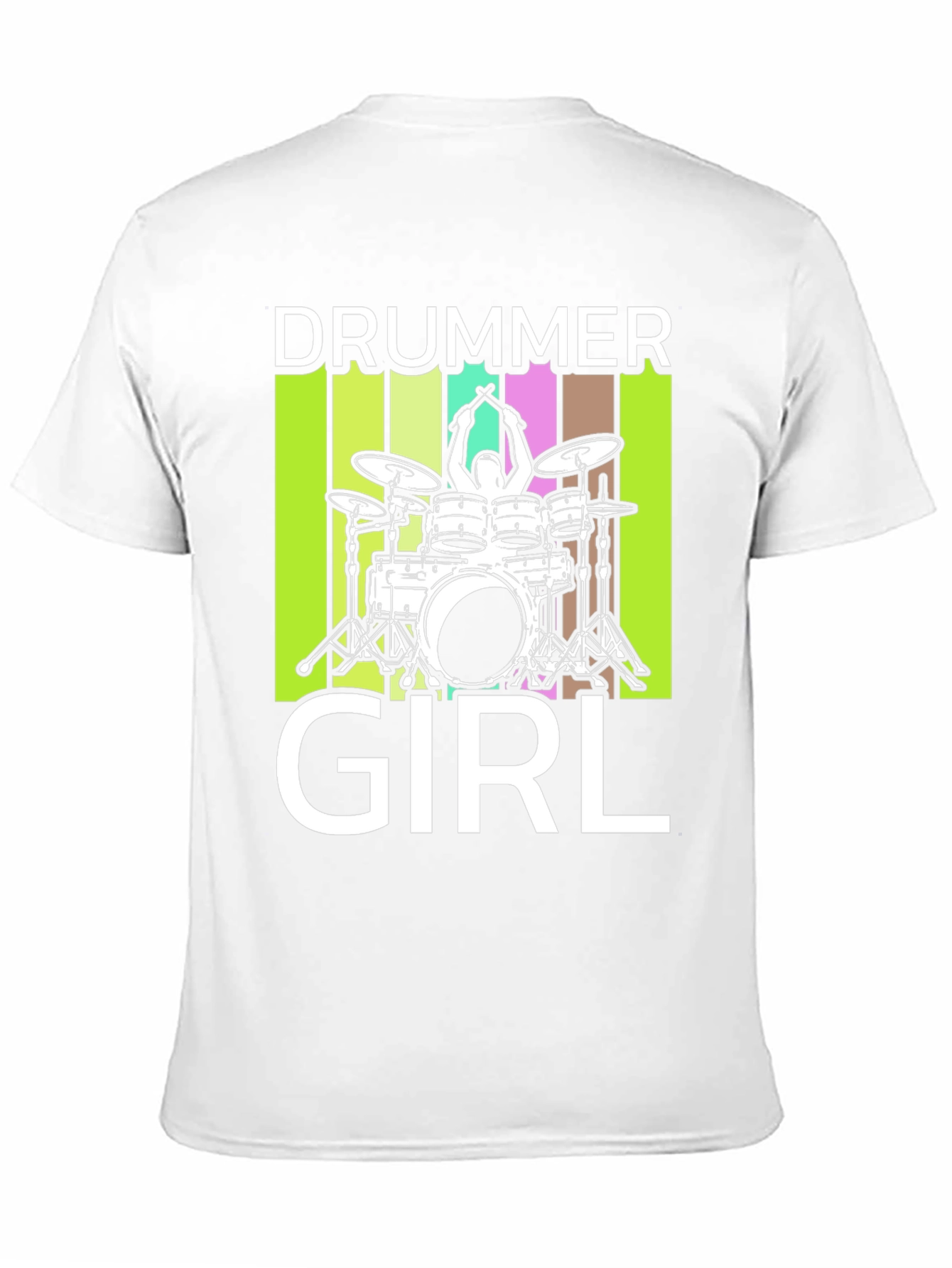Drummer Girl Graphic Tee - Music Lovers T-Shirt