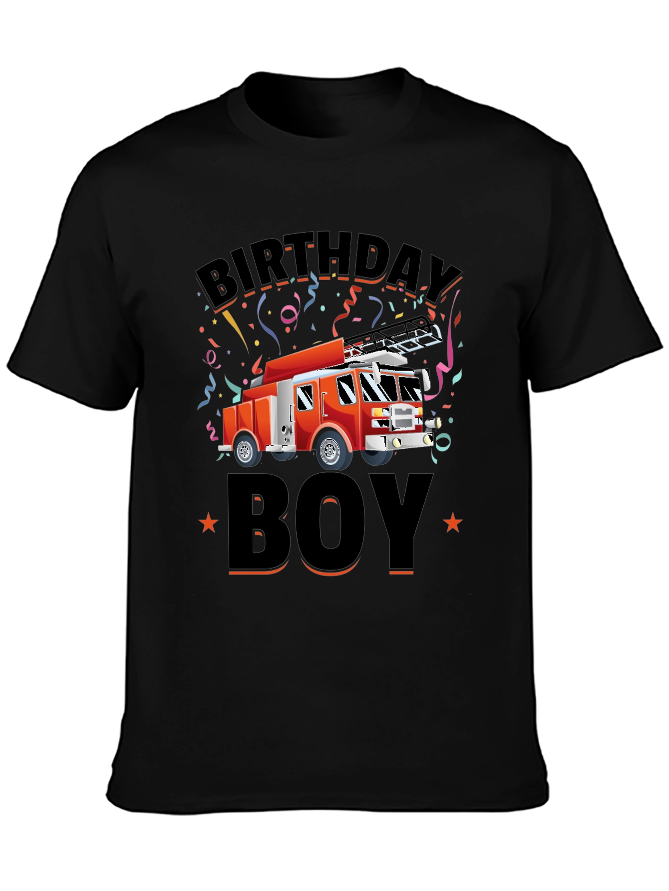 Firetruck Birthday Boy Graphic T-Shirt
