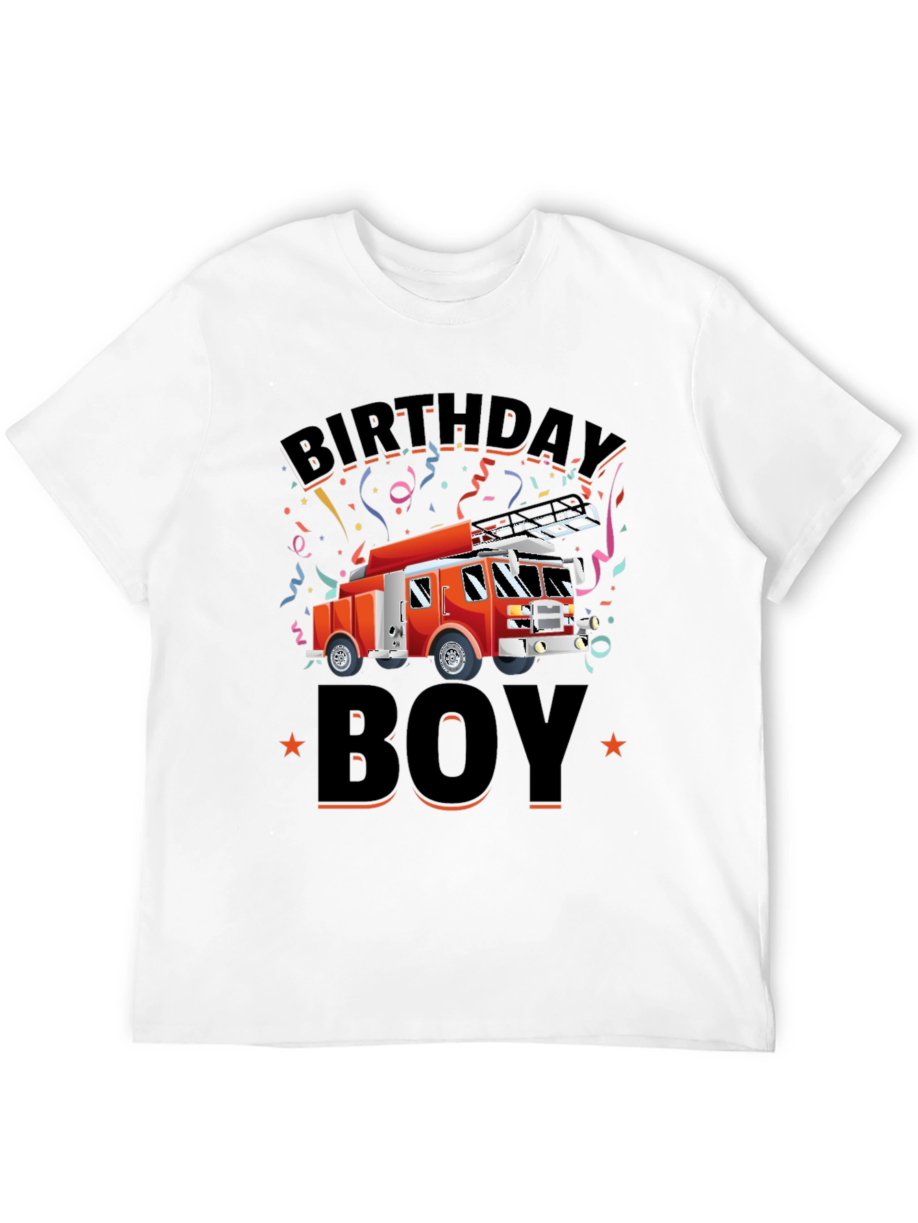 Firetruck Birthday Boy Graphic T-Shirt