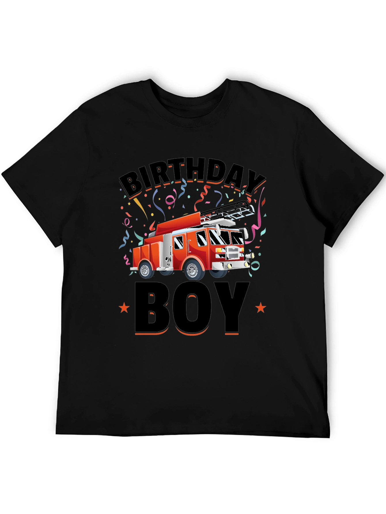 Firetruck Birthday Boy Graphic T-Shirt