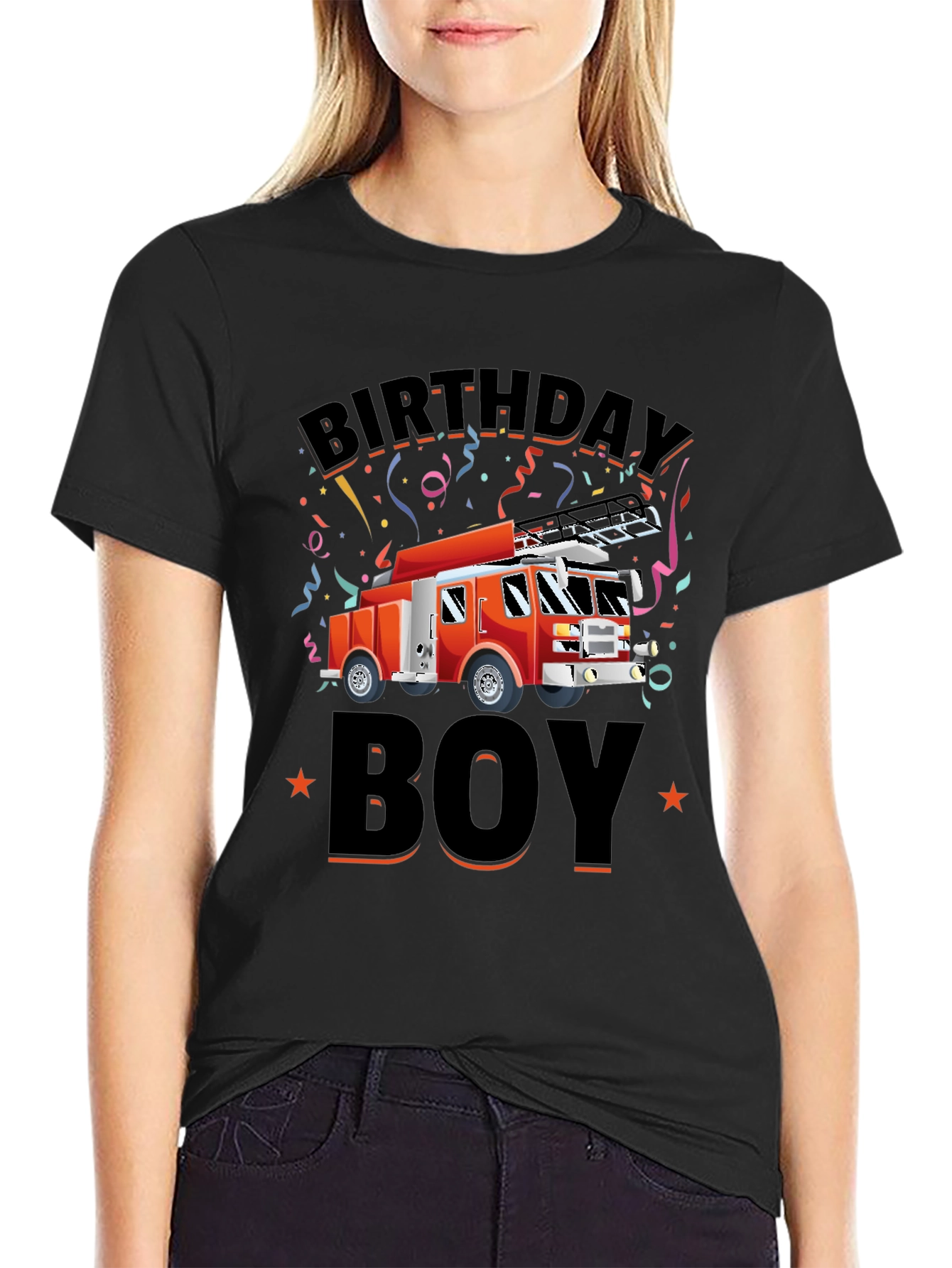 Firetruck Birthday Boy Graphic T-Shirt