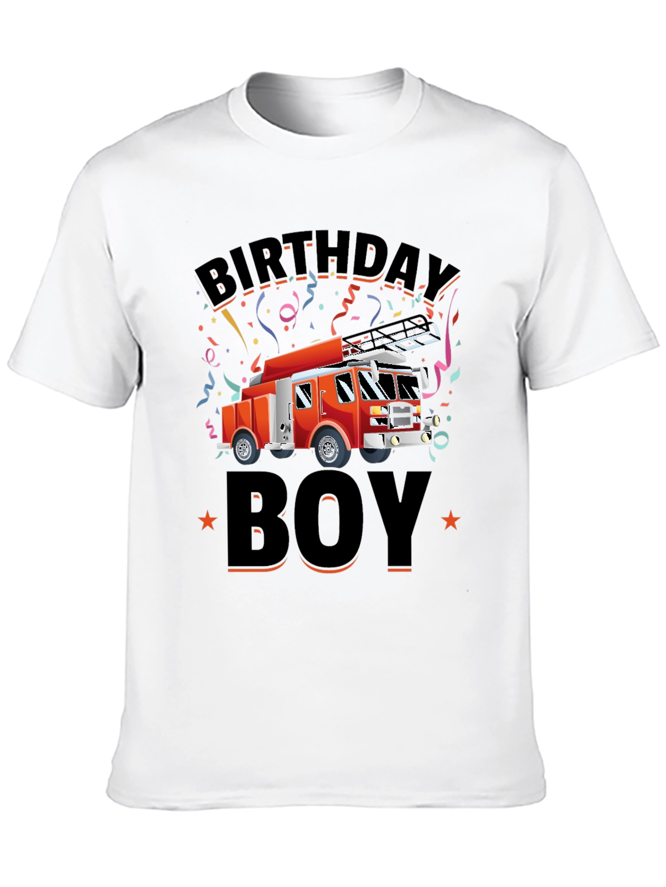 Firetruck Birthday Boy Graphic T-Shirt