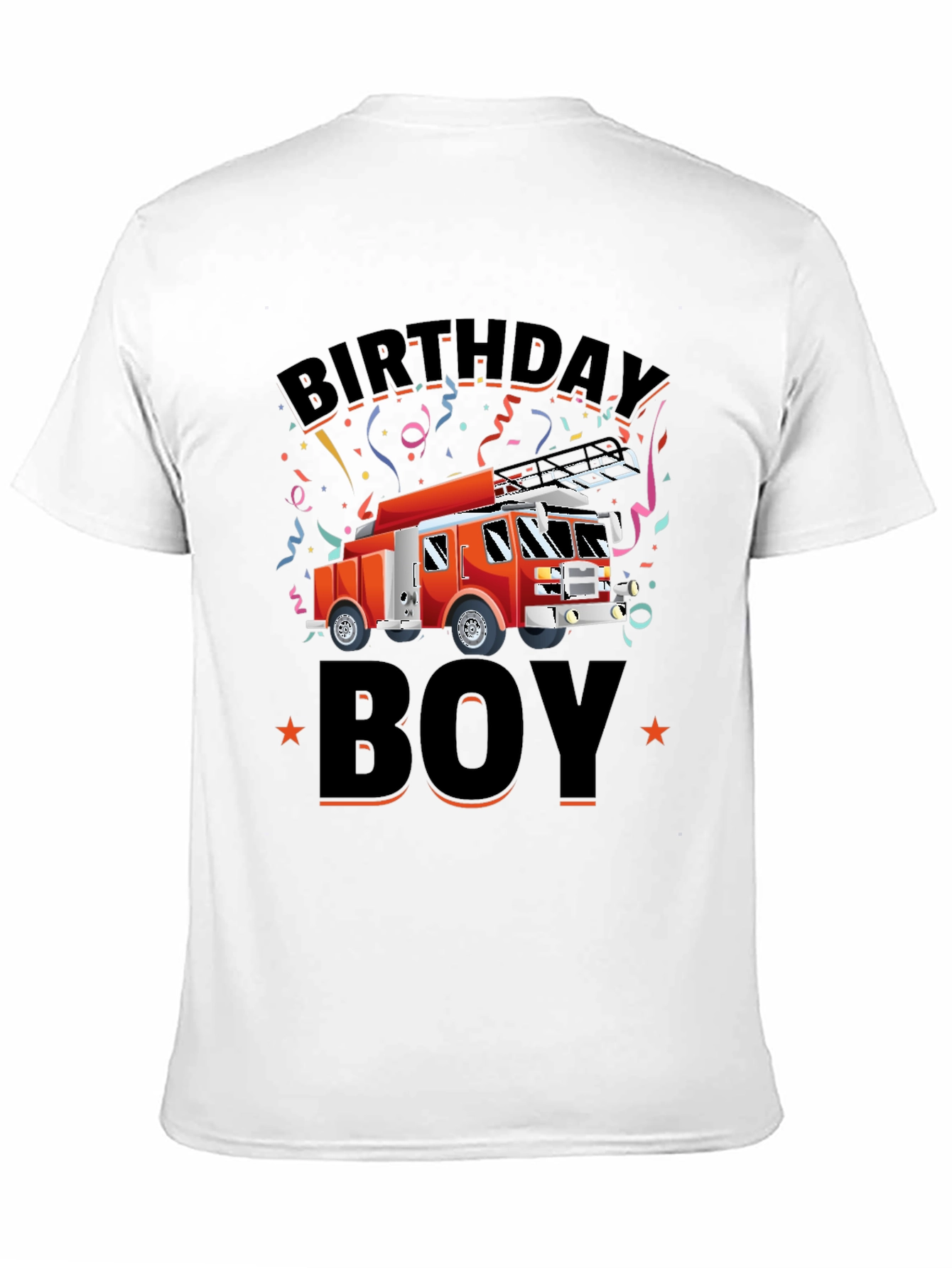 Firetruck Birthday Boy Graphic T-Shirt