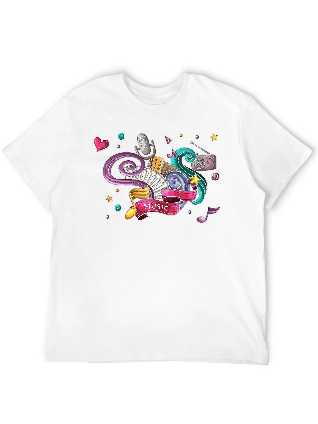 Music Lover Graphic Tee - Black Cotton T-Shirt