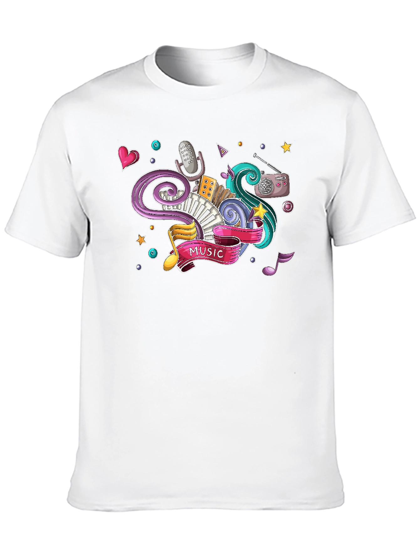 Music Lover Graphic Tee - Black Cotton T-Shirt