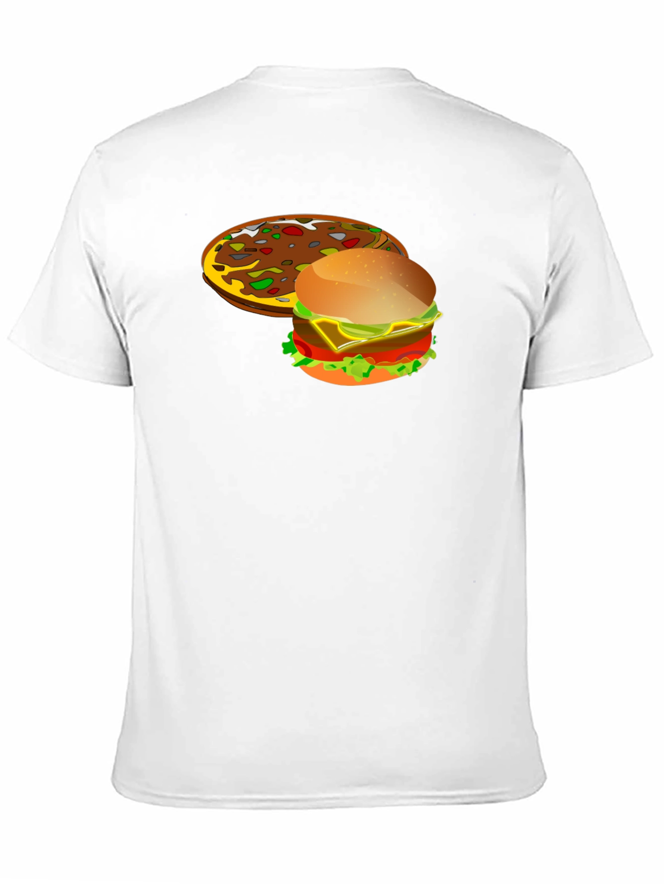 Pizza & Burger Graphic T-Shirt - Novelty Food Tee