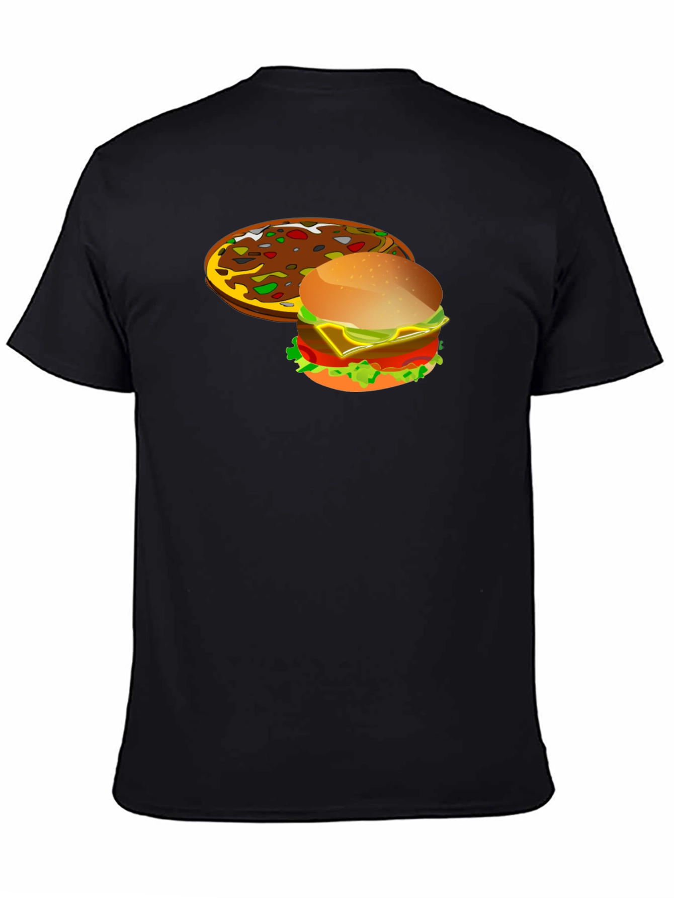 Pizza & Burger Graphic T-Shirt - Novelty Food Tee