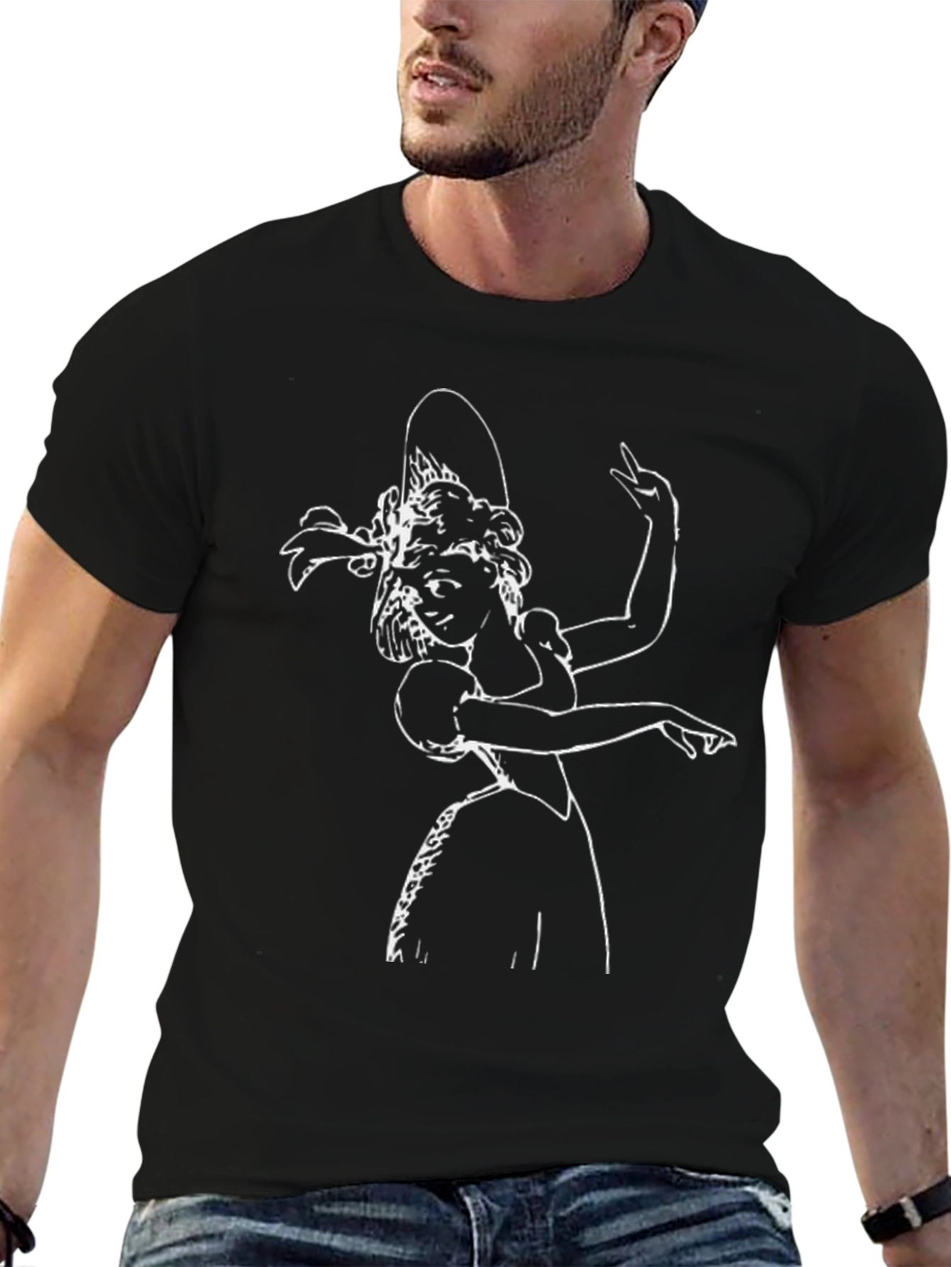 Elegant Woman Graphic Tee - Black