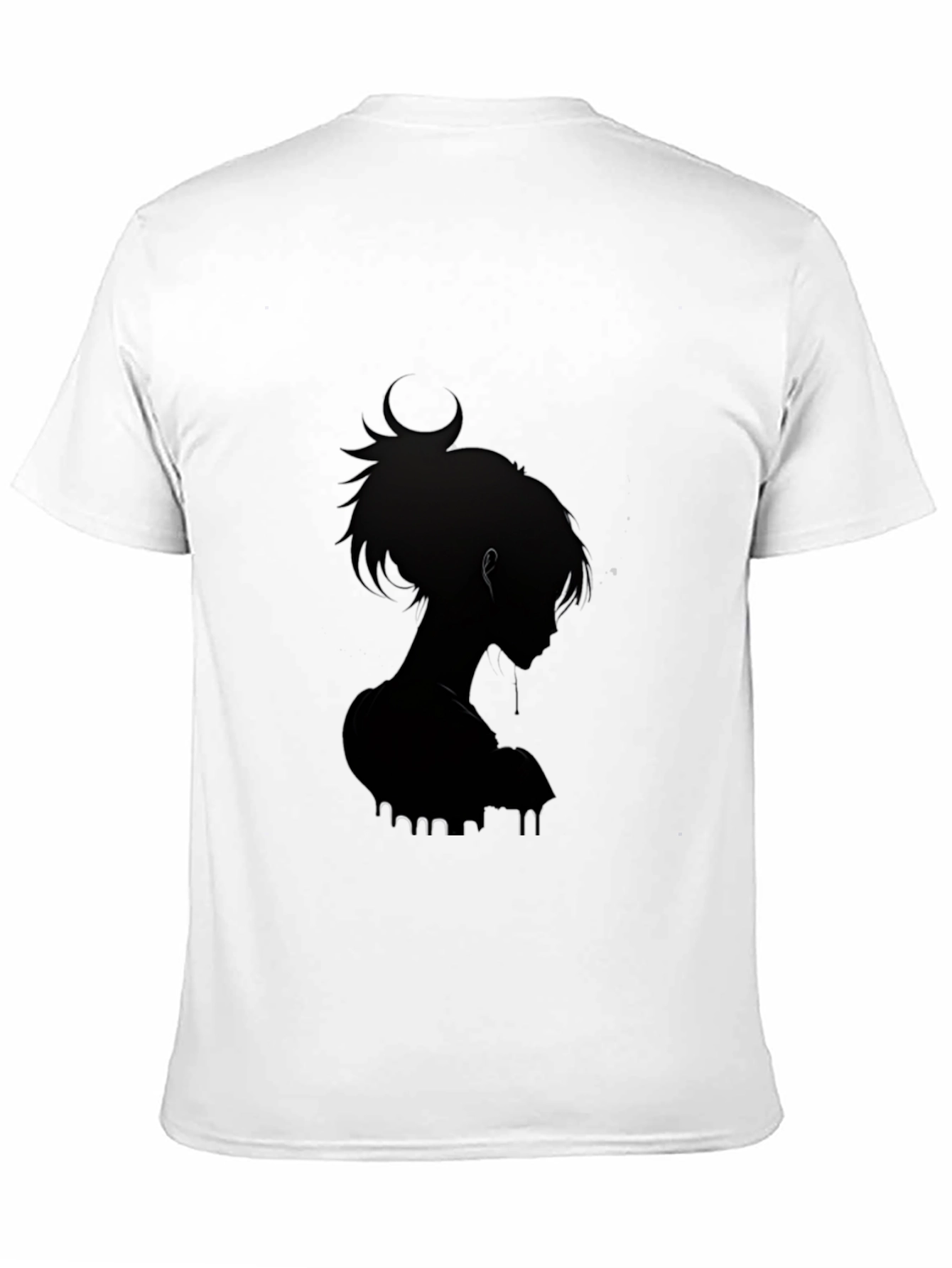 Stylish Black Anime Silhouette Graphic Tee