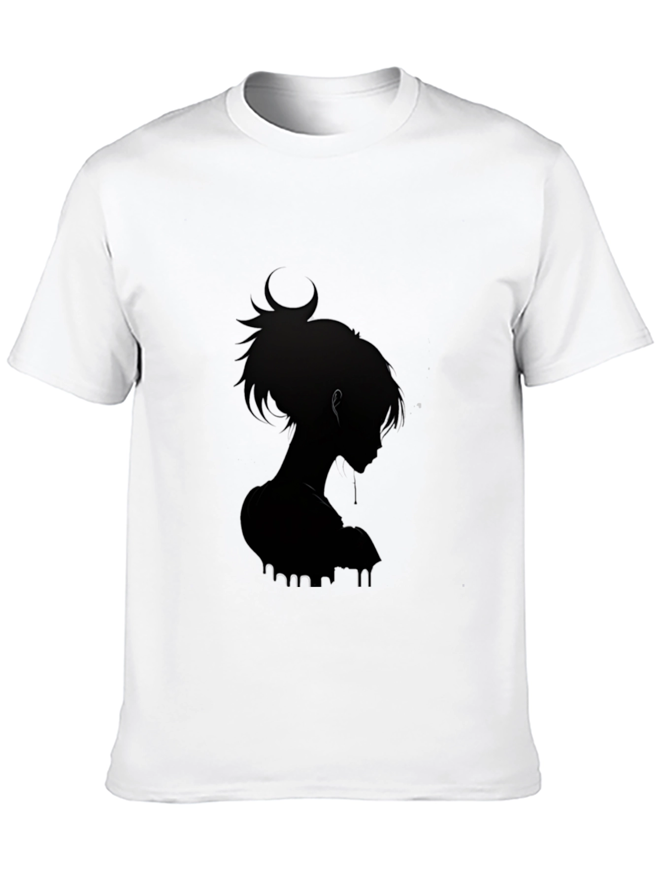 Stylish Black Anime Silhouette Graphic Tee
