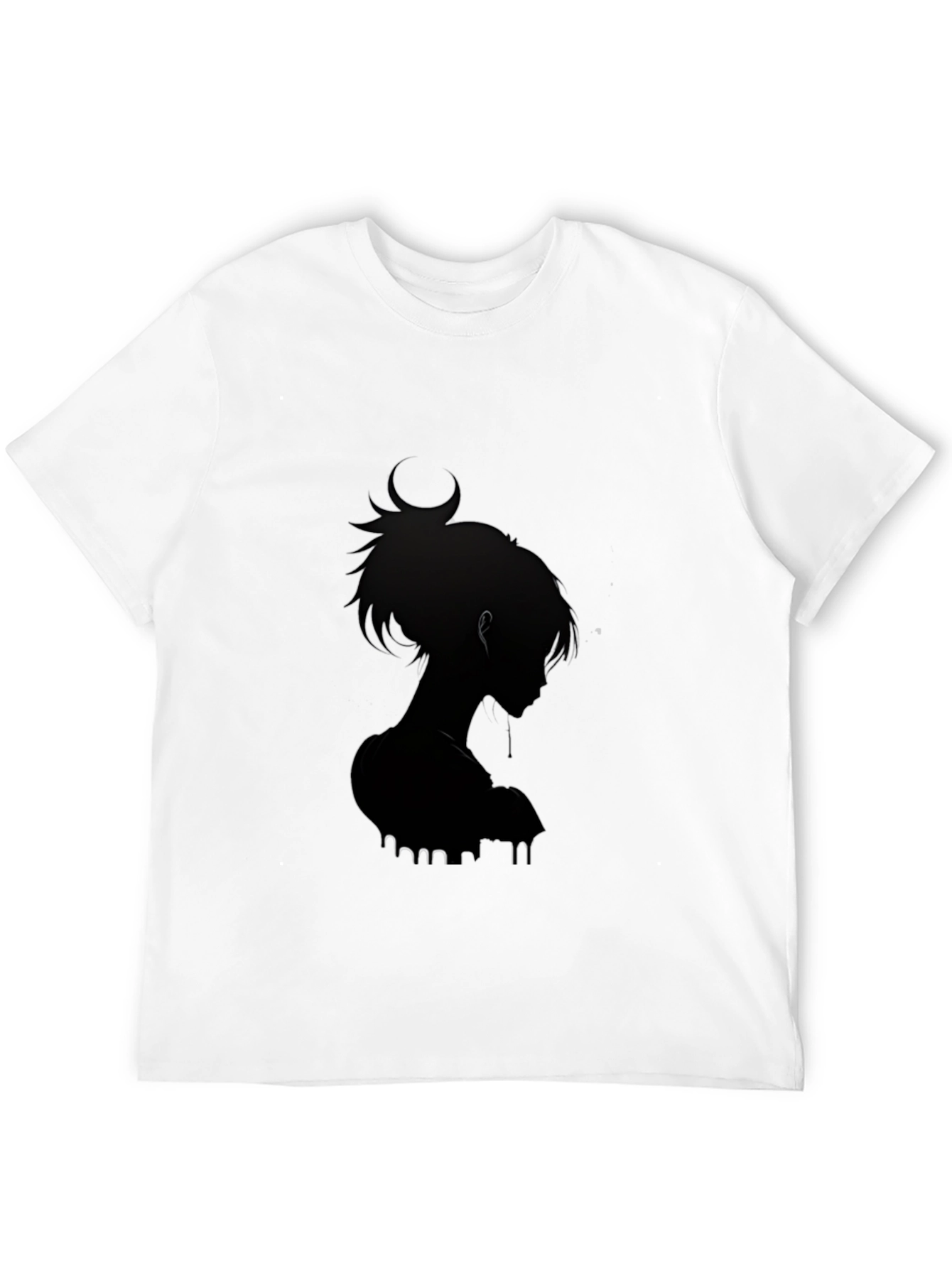 Stylish Black Anime Silhouette Graphic Tee