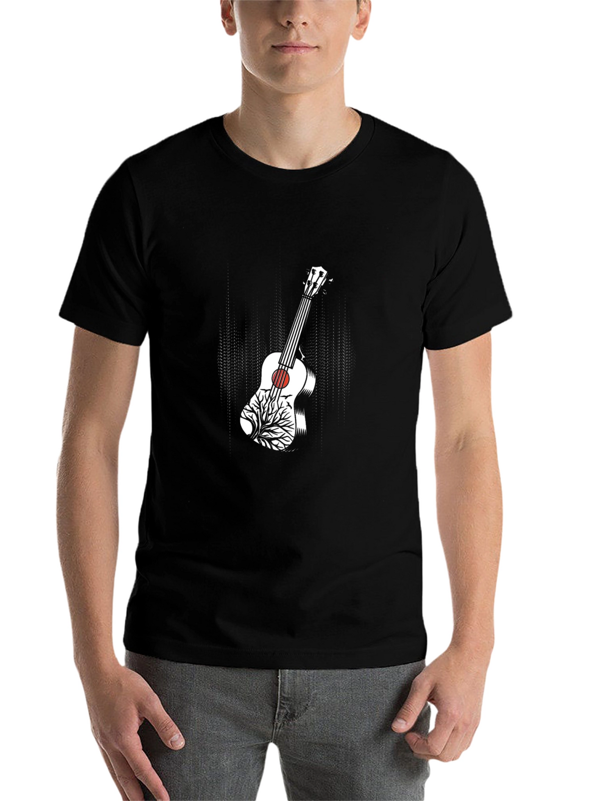 Guitar Tree Graphic T-Shirt - Black