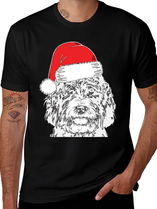 Festive Dog Santa Hat T-Shirt