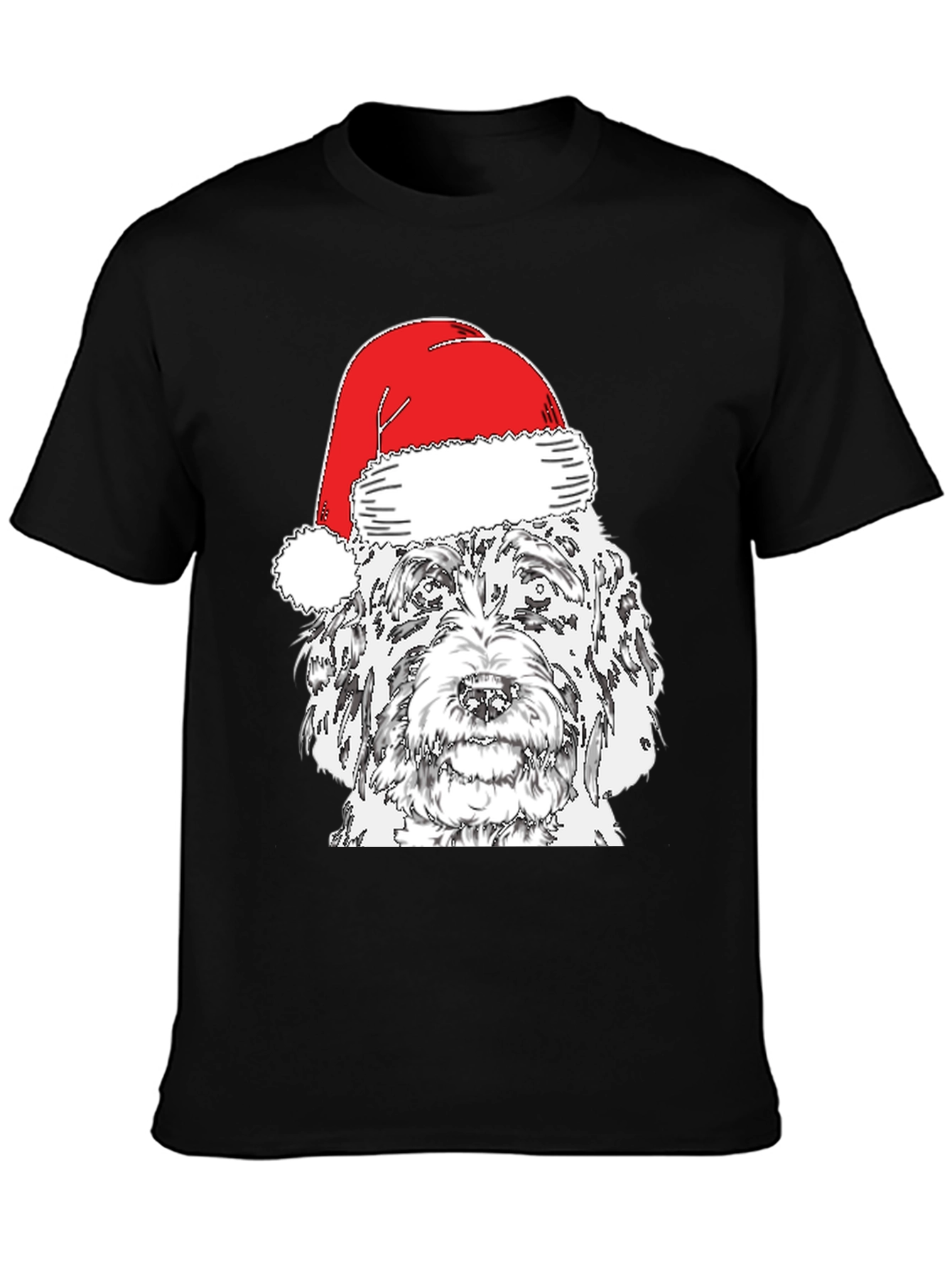 Festive Dog Santa Hat T-Shirt