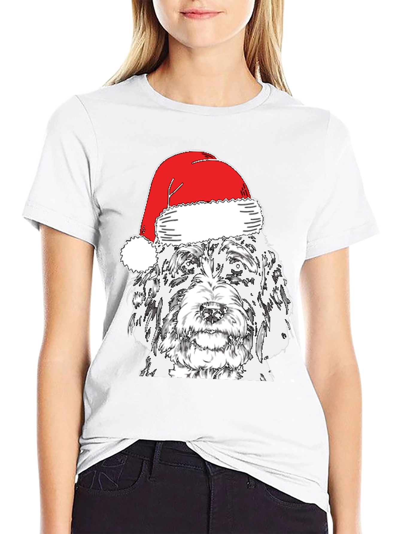 Festive Dog Santa Hat T-Shirt