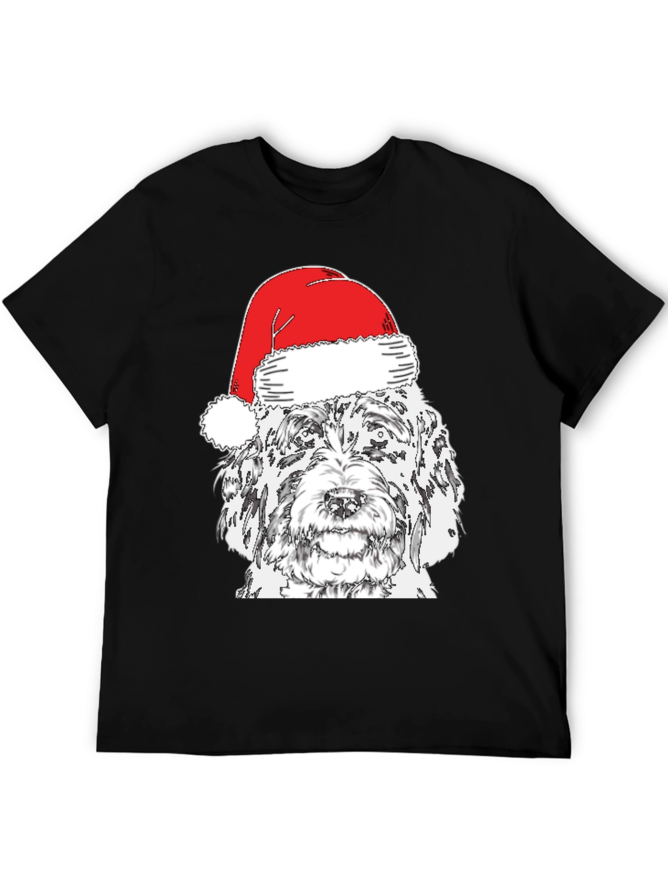 Festive Dog Santa Hat T-Shirt