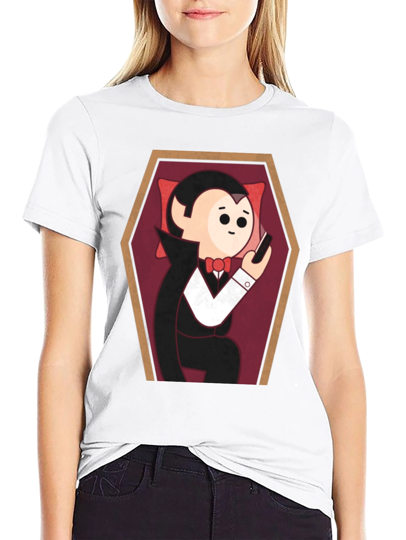 Cartoon Vampire in Coffin T-Shirt