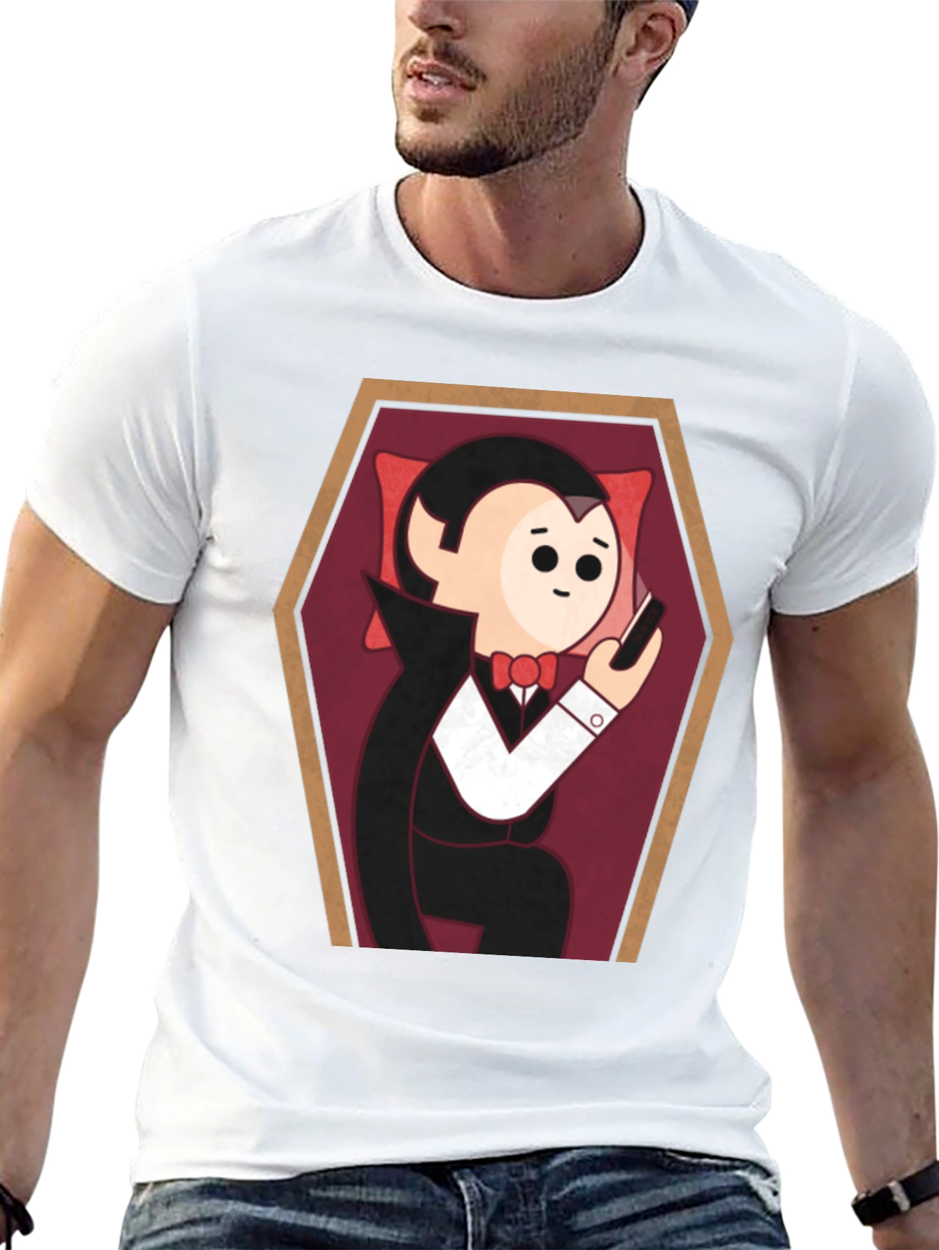 Cartoon Vampire in Coffin T-Shirt