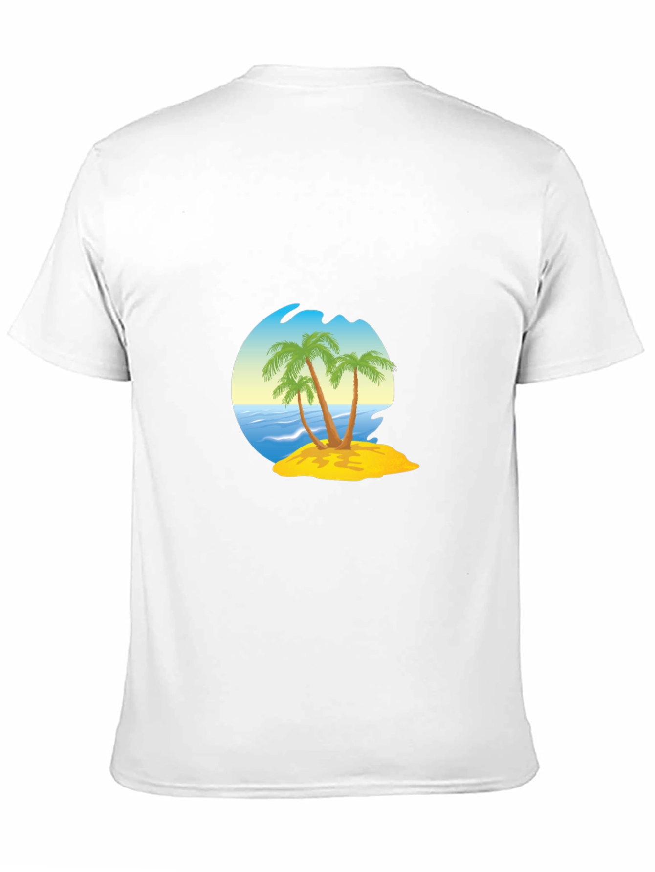 Island Palm Tee - Black Cotton Blend T-Shirt