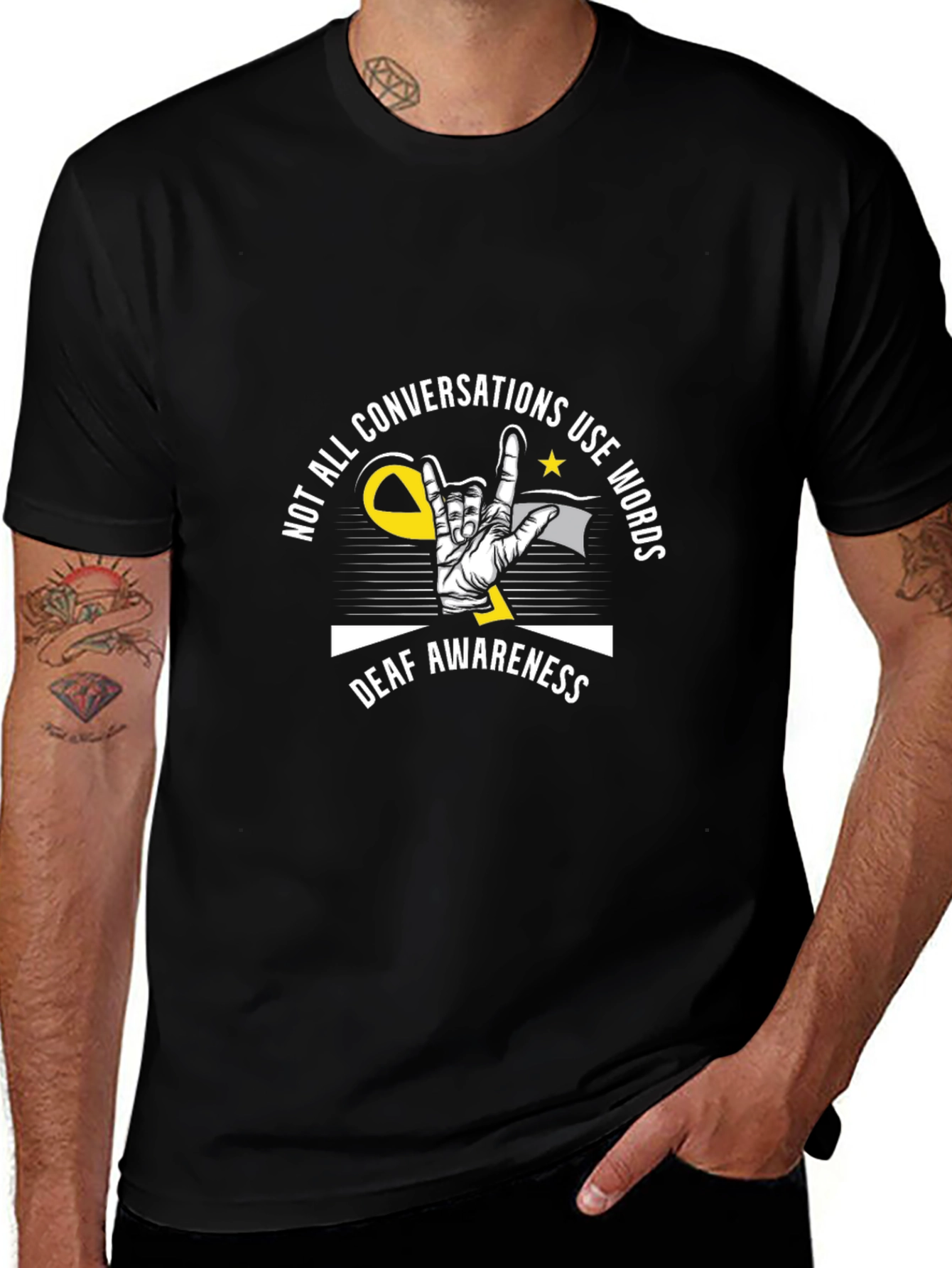 Deaf Awareness Graphic Tee - Sign Language Design