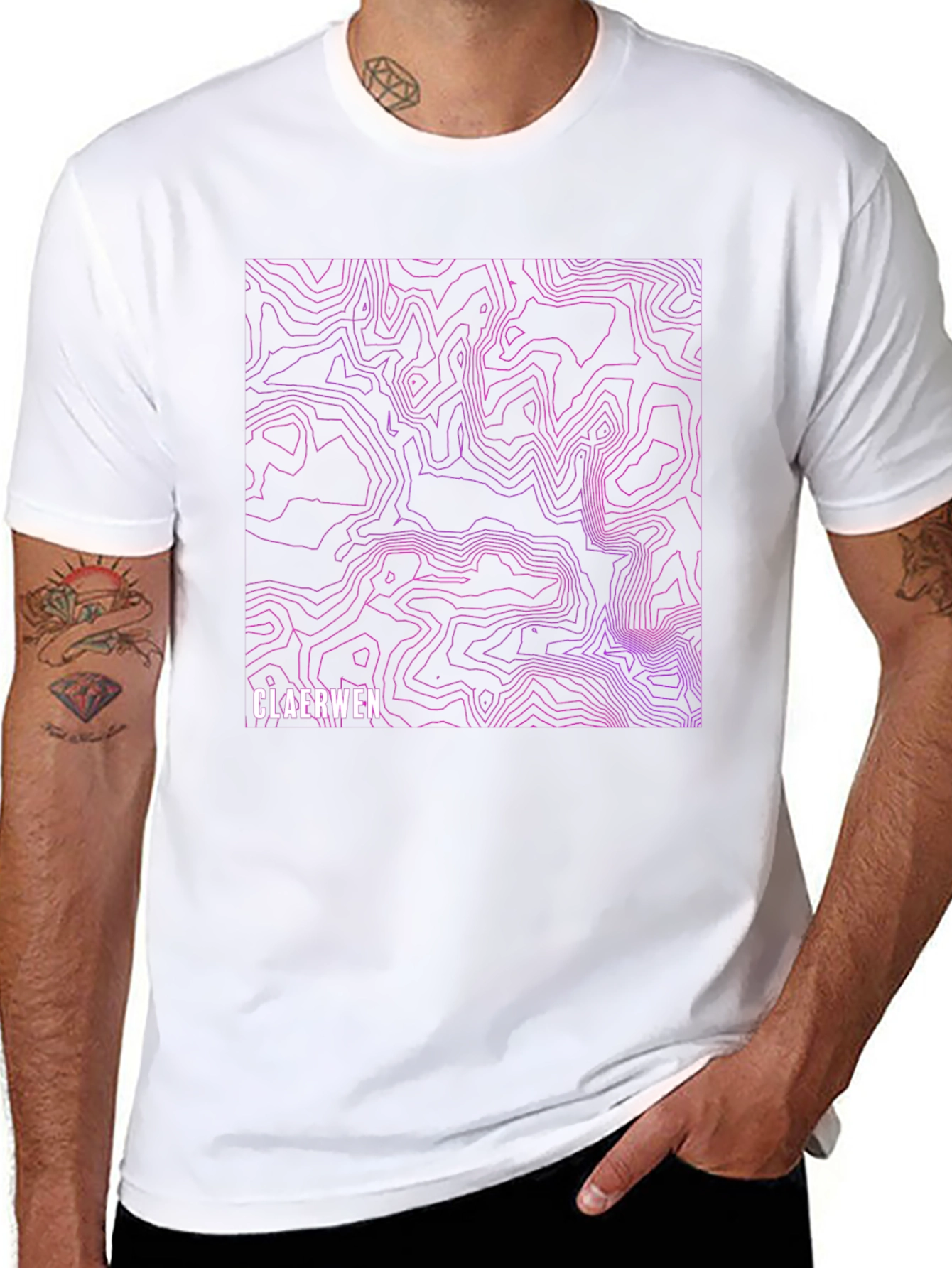 Claerwen Topographic Map Tee - Unique Design