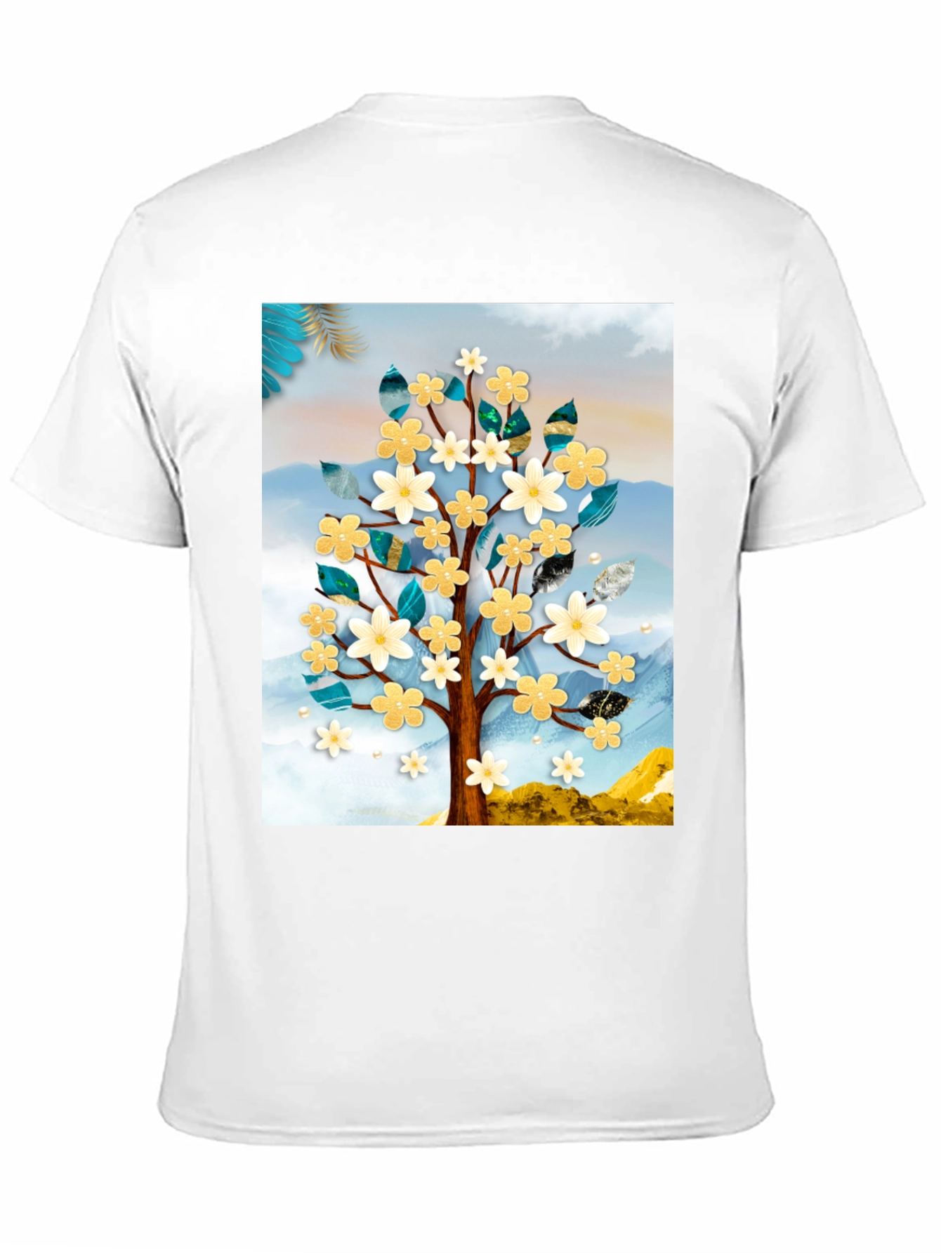 Floral Tree Graphic Tee - Modern Art Shirt