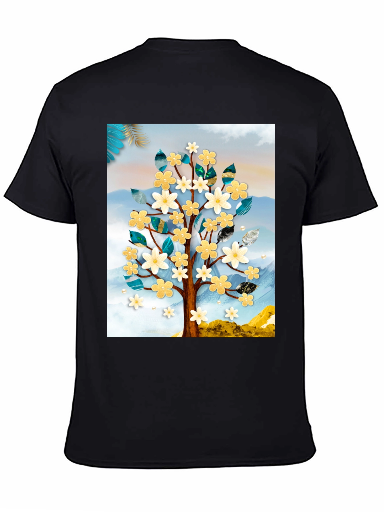 Floral Tree Graphic Tee - Modern Art Shirt