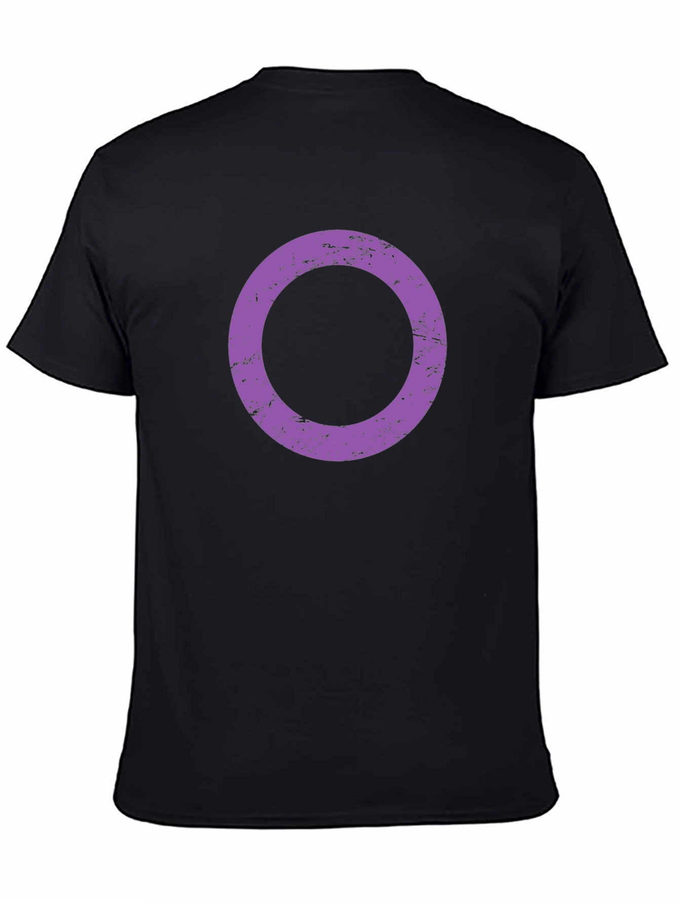 Black Tee with Purple Distressed Circle