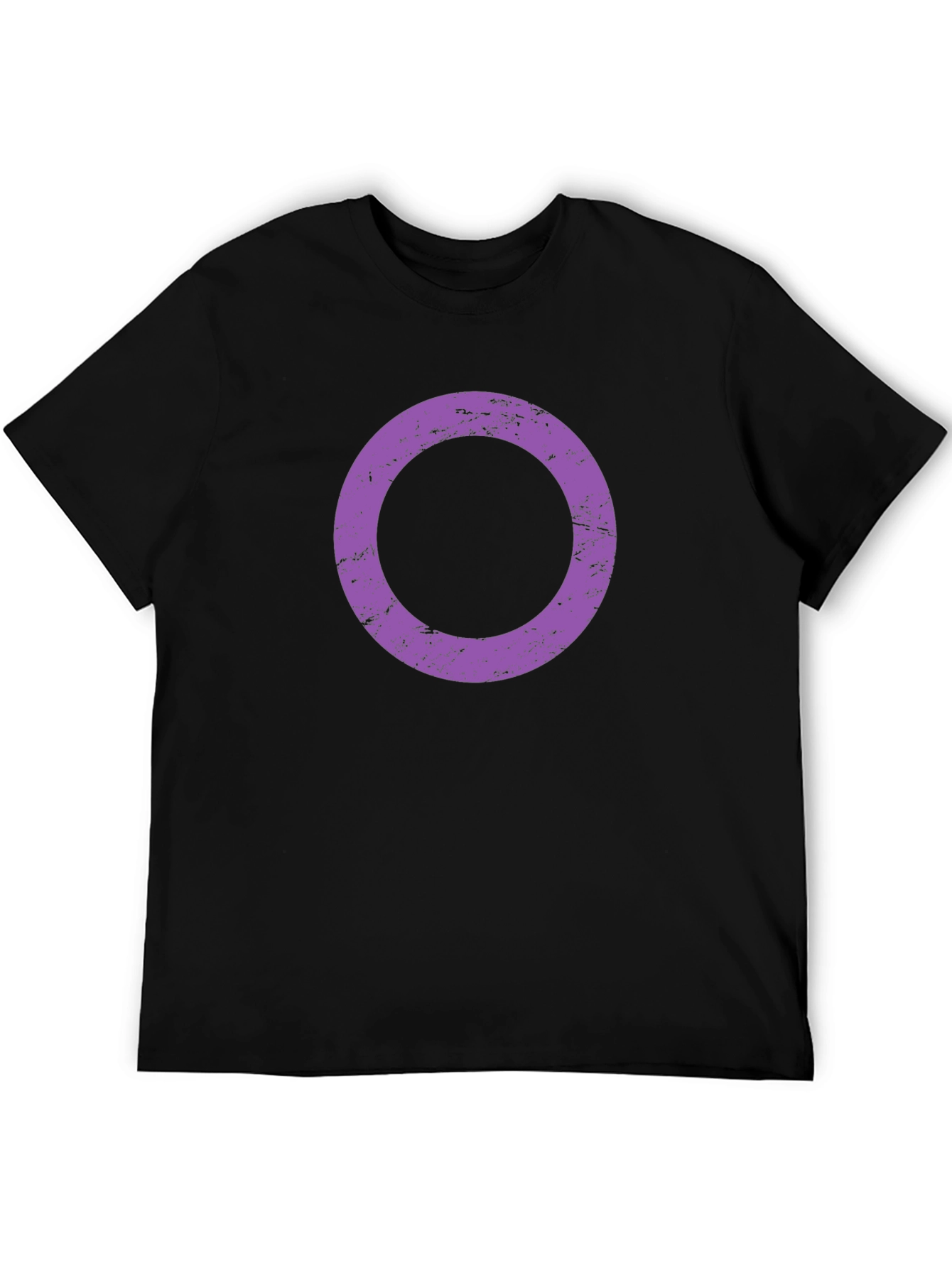 Black Tee with Purple Distressed Circle